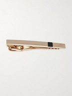 Lanvin Red Gold Plated and Onyx Tie Bar