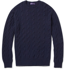 Ralph Lauren Purple Label Cable Knit Cashmere Sweater