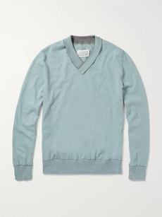 Maison Martin Margiela Shawl-Collar Cotton Sweater