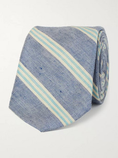 J.Crew Slim Dean's Stripe Cotton and Linen-Blend Tie