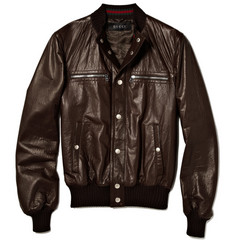 Gucci Leather Bomber Jacket Men