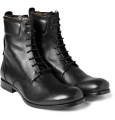Yves Saint Laurent Rabbit-Lined Leather Boots