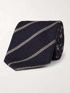 Canali Striped Woven-Silk Tie