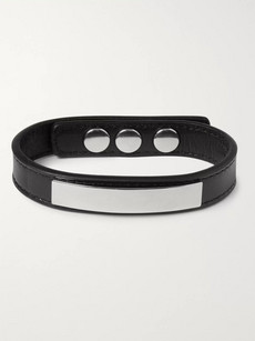 Saint Laurent Leather and Metal Bracelet