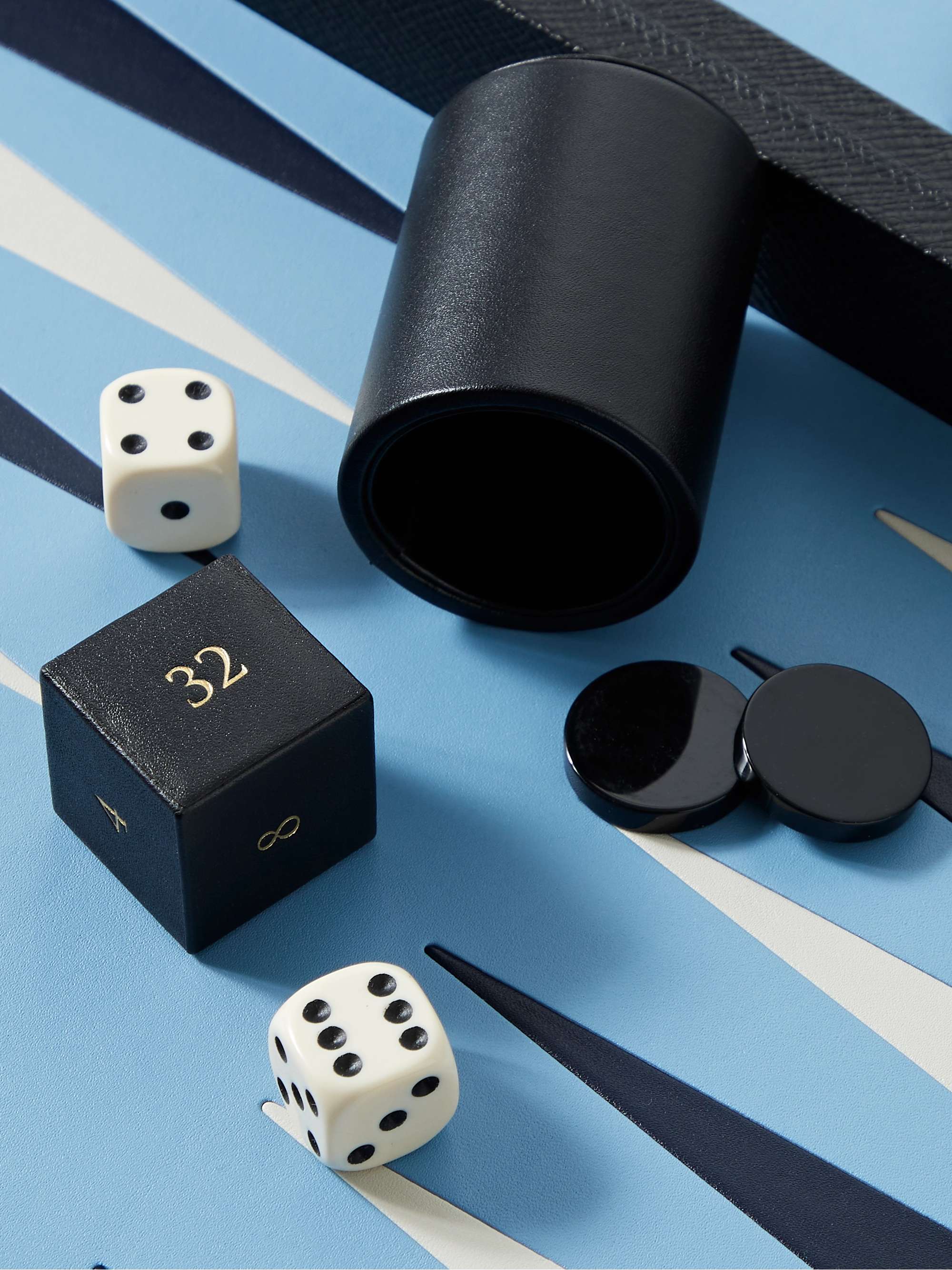 SMYTHSON Panama Cross-Grain Leather Backgammon Set