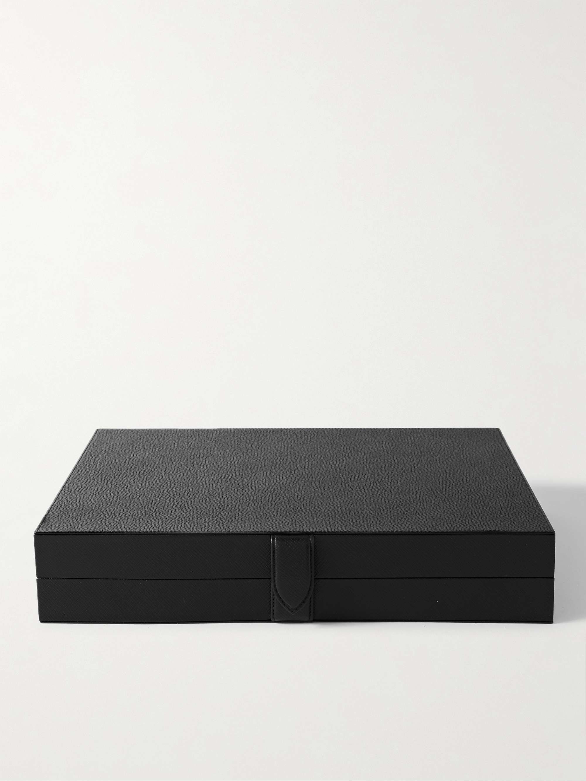 SMYTHSON Panama Cross-Grain Leather Backgammon Set