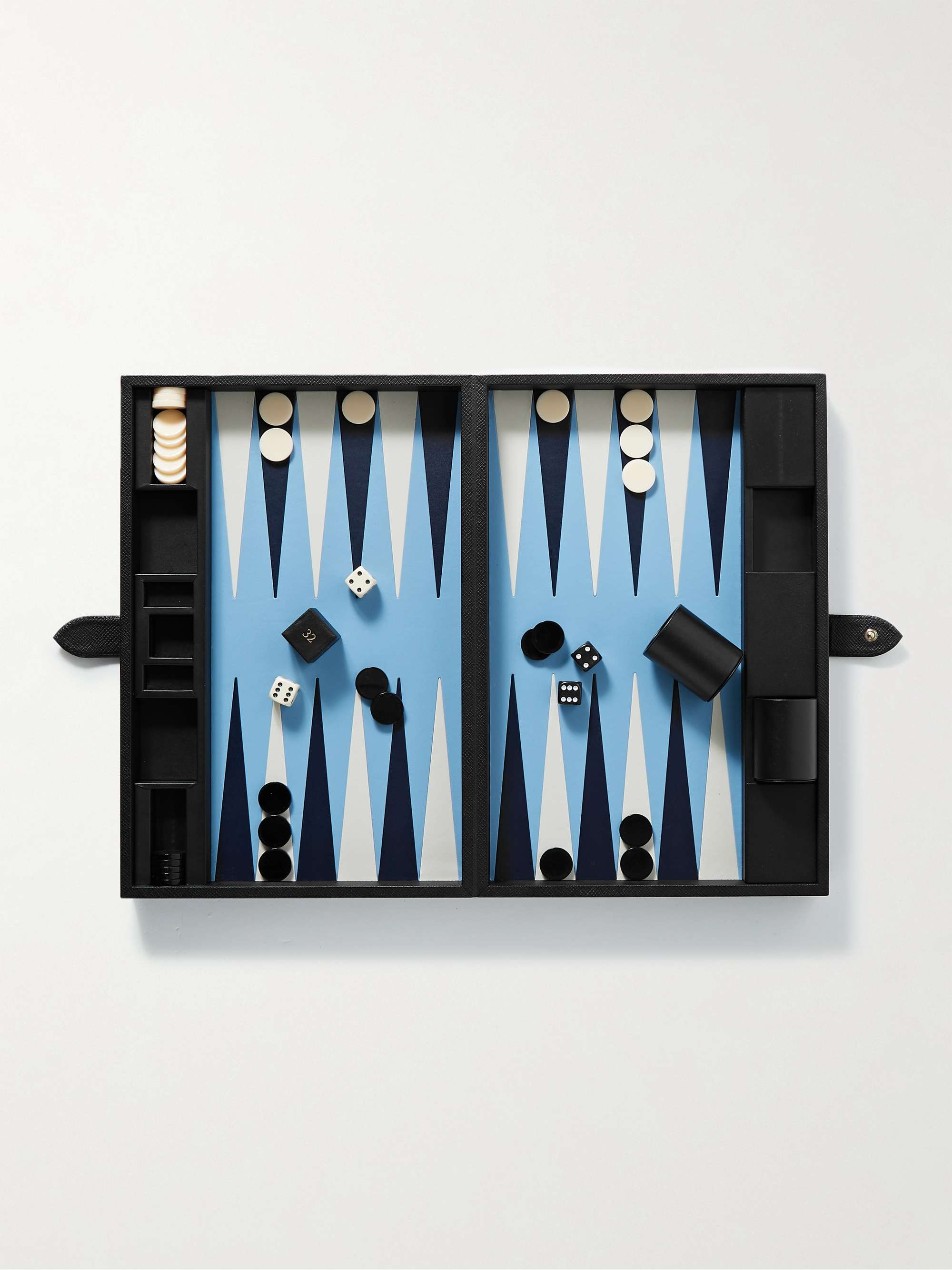 SMYTHSON Panama Cross-Grain Leather Backgammon Set