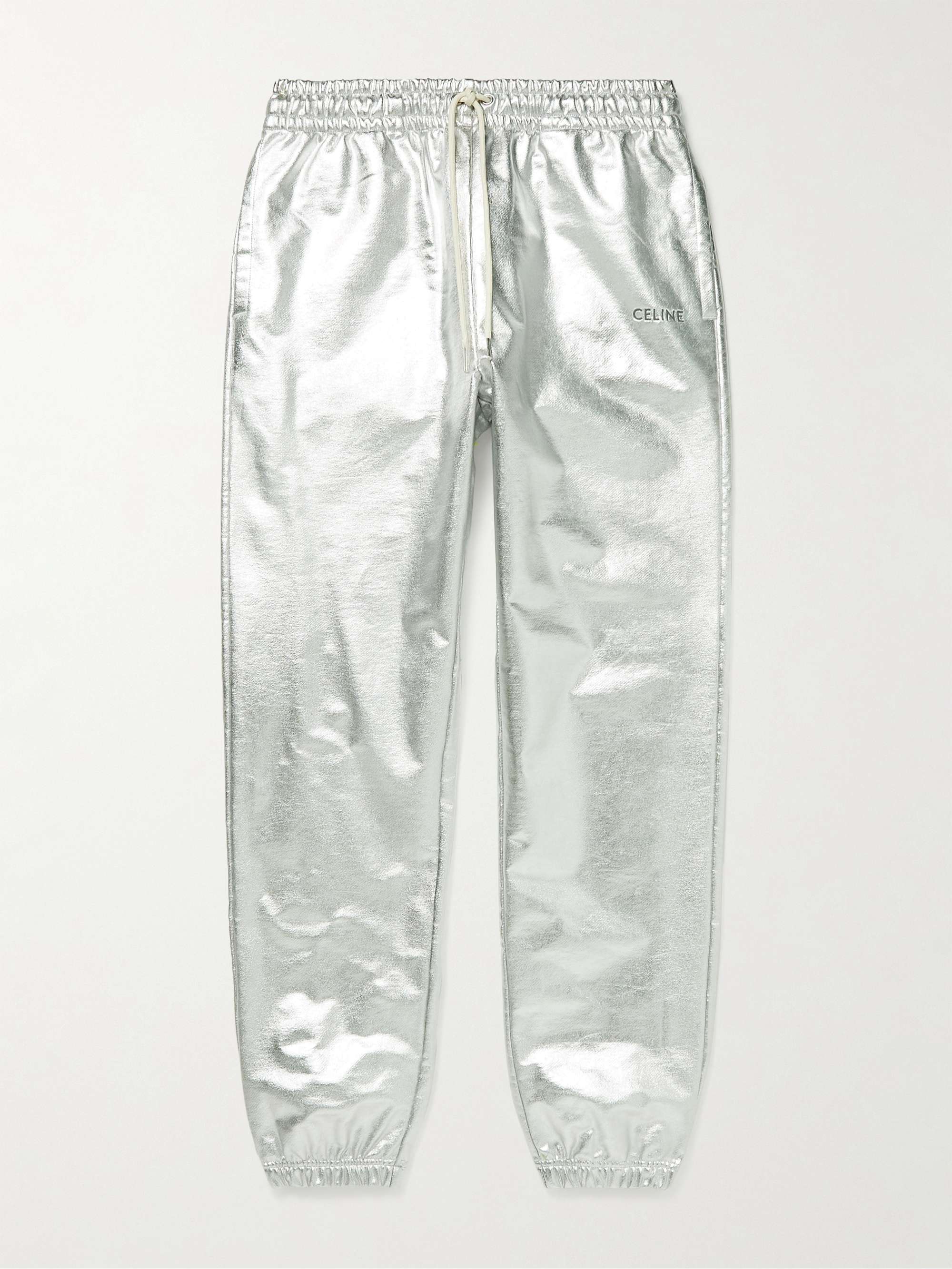 silver jogger pants