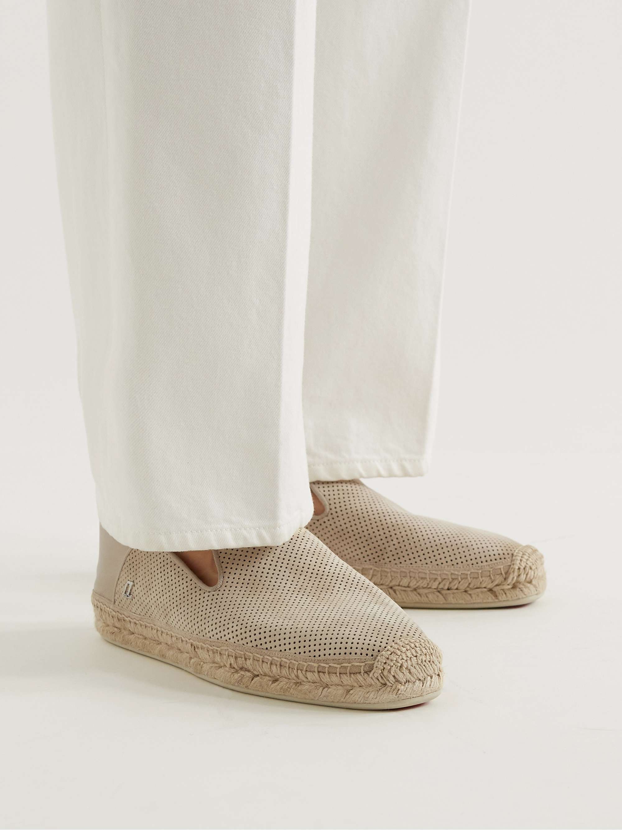 CHRISTIAN LOUBOUTIN Espadon Perforated Suede Espadrilles