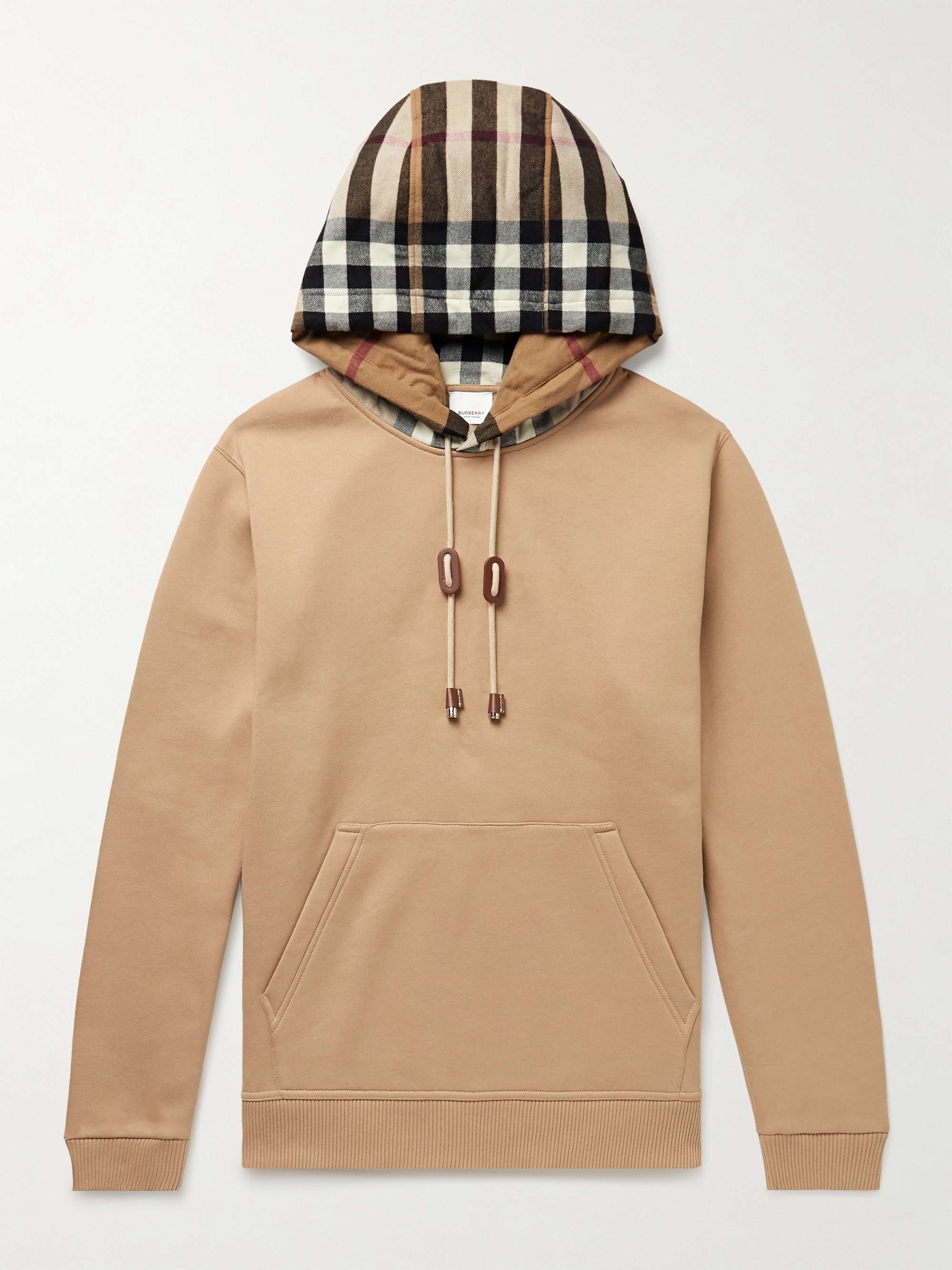 BURBERRY Checked Cotton-Blend Jersey Hoodie | MR