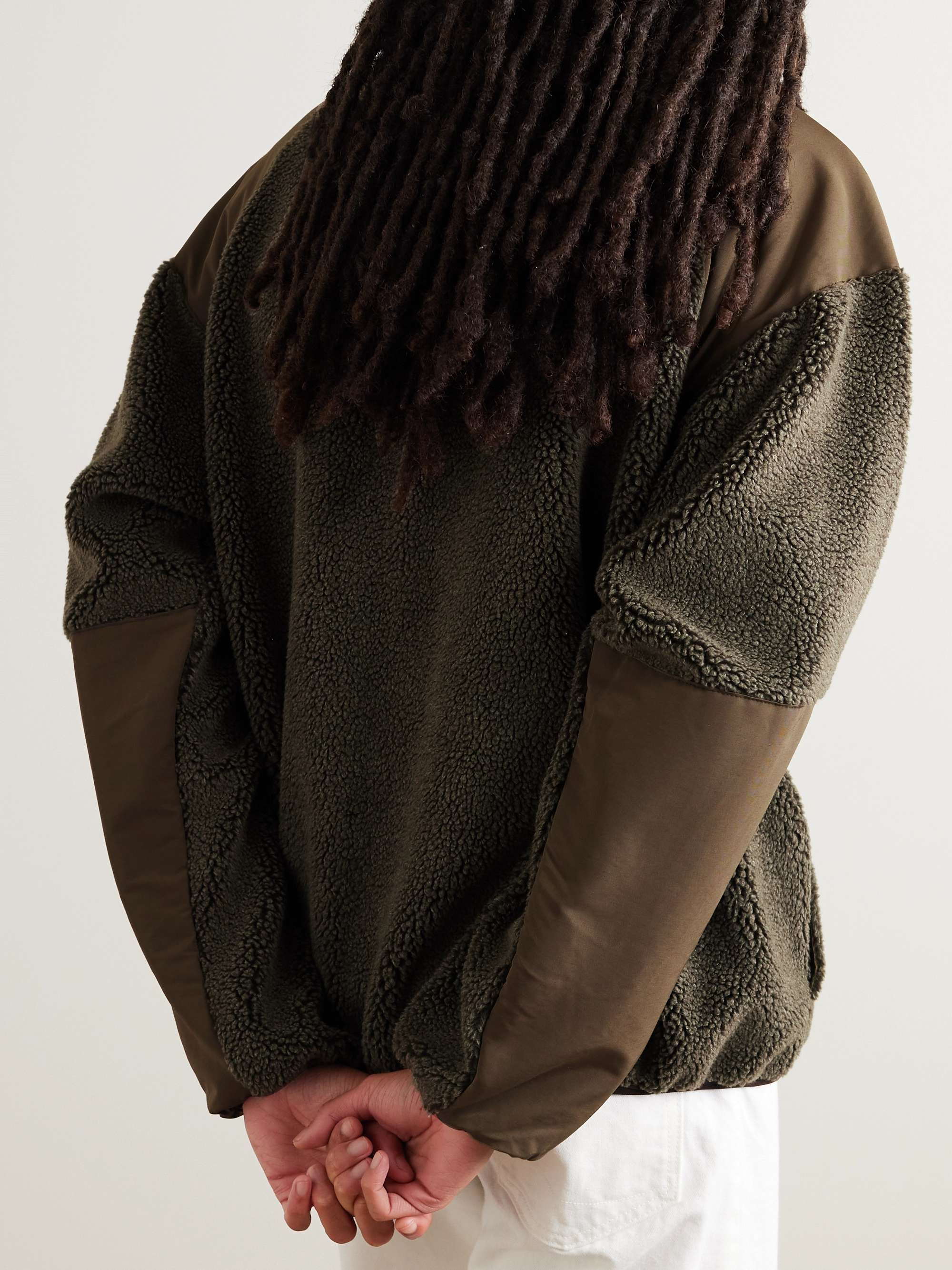 ORSLOW Boa Cotton Corduroy-Trimmed Fleece Jacket