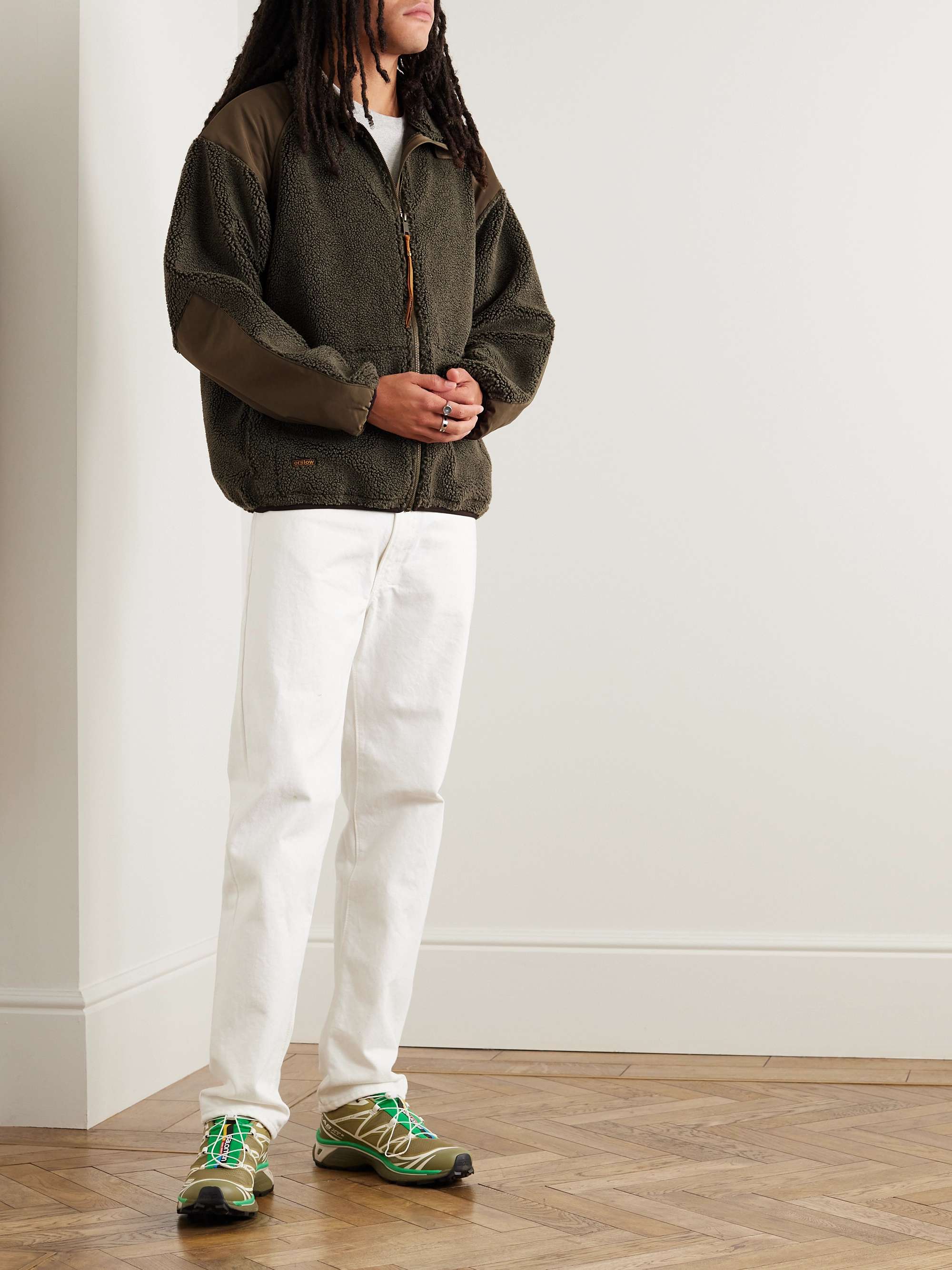 ORSLOW Boa Cotton Corduroy-Trimmed Fleece Jacket