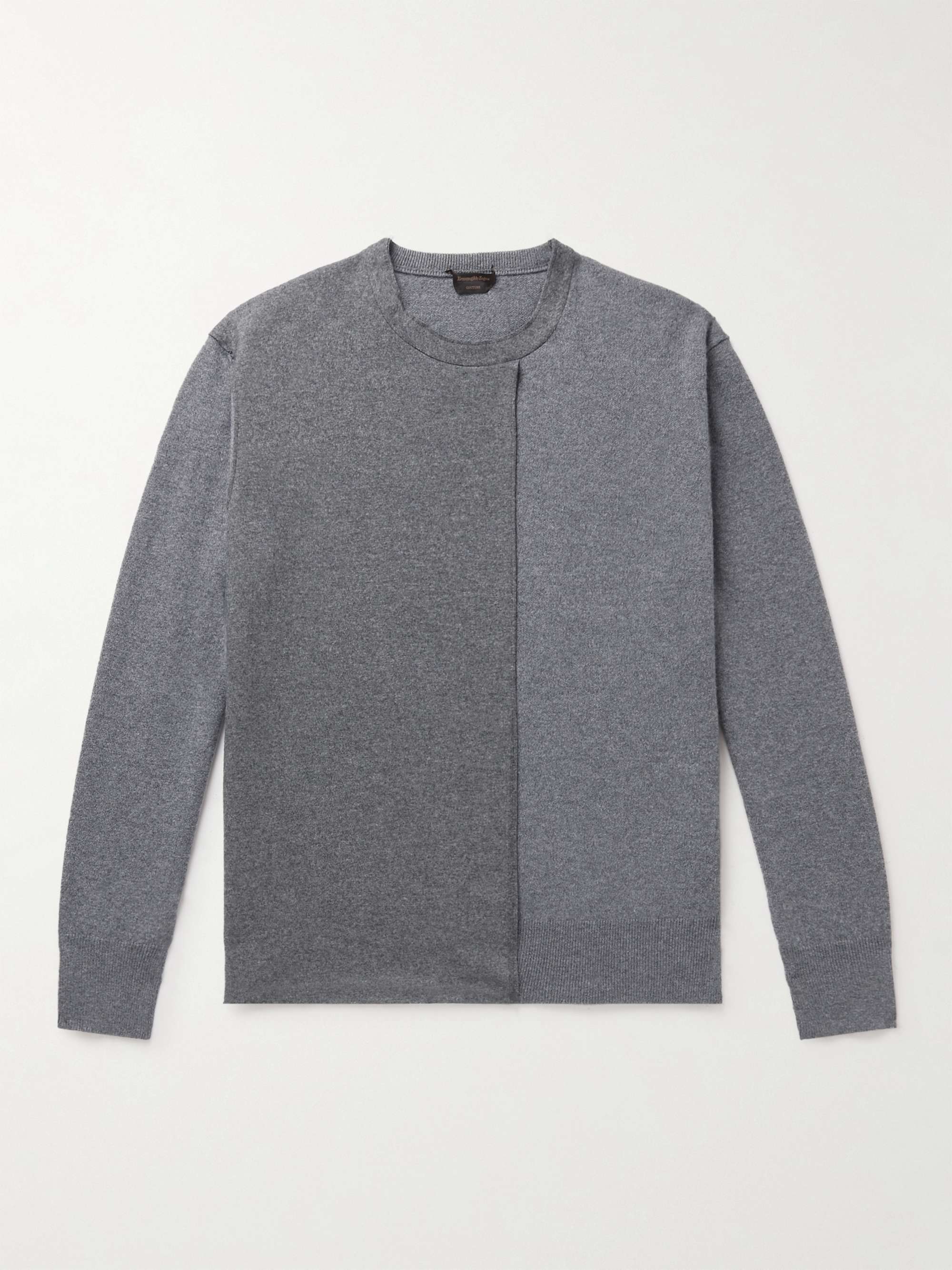ZEGNA Asymmetric Panelled Cashmere-Blend Sweater | MR PORTER