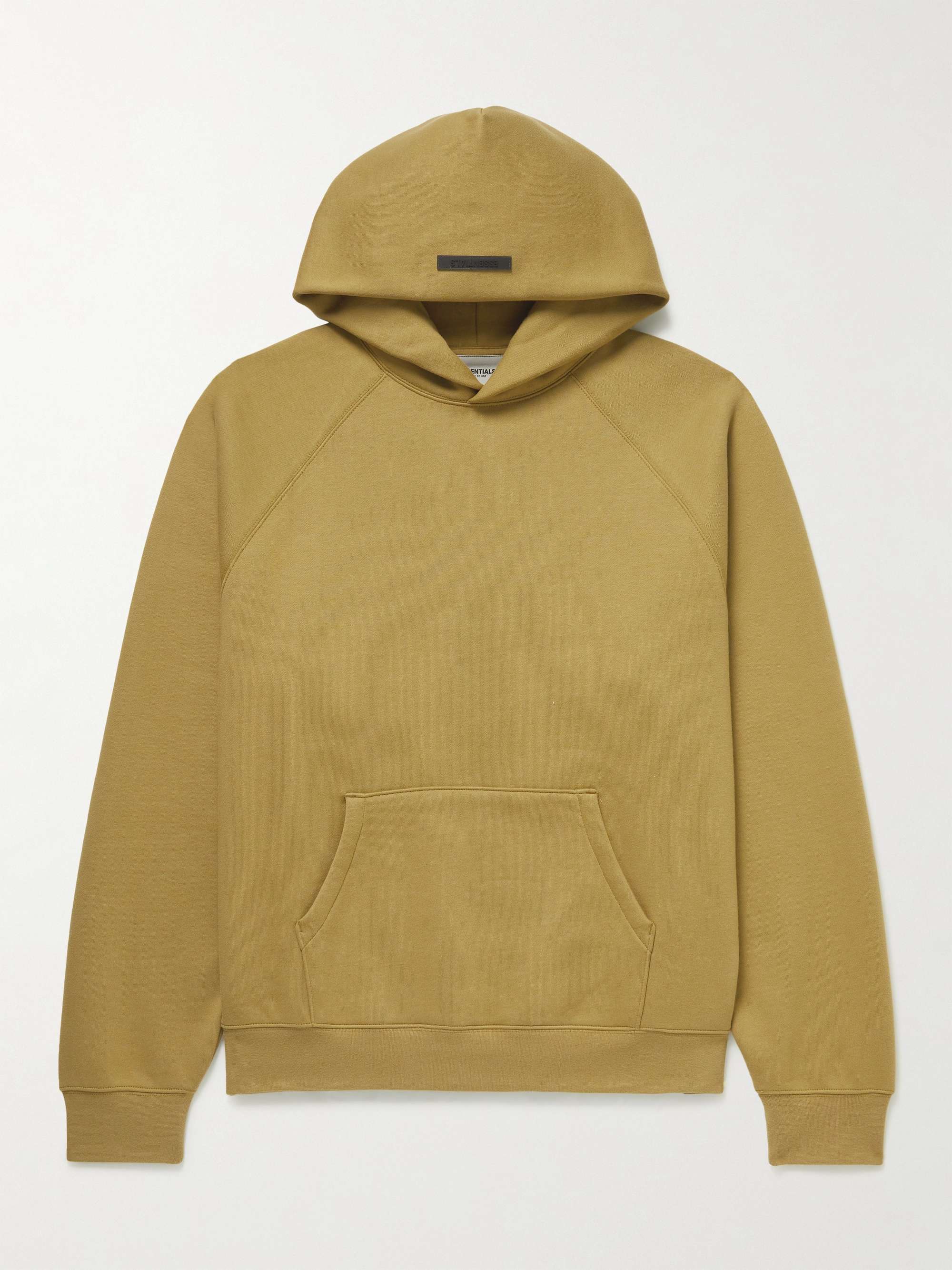 fear of god essentials logo print hoodie