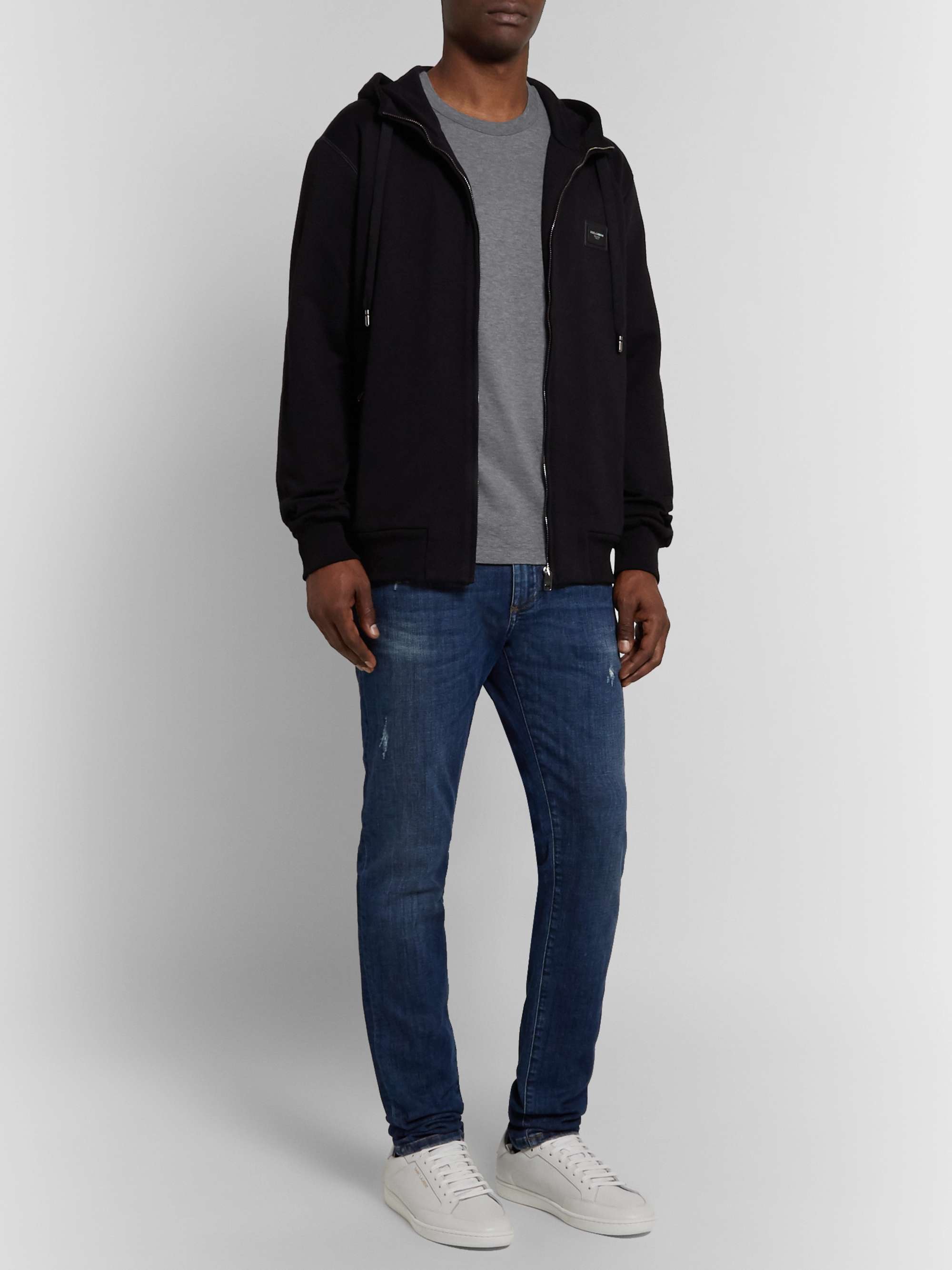 DOLCE&GABBANA Slim-Fit Logo-Appliquéd Cotton-Jersey T-Shirt