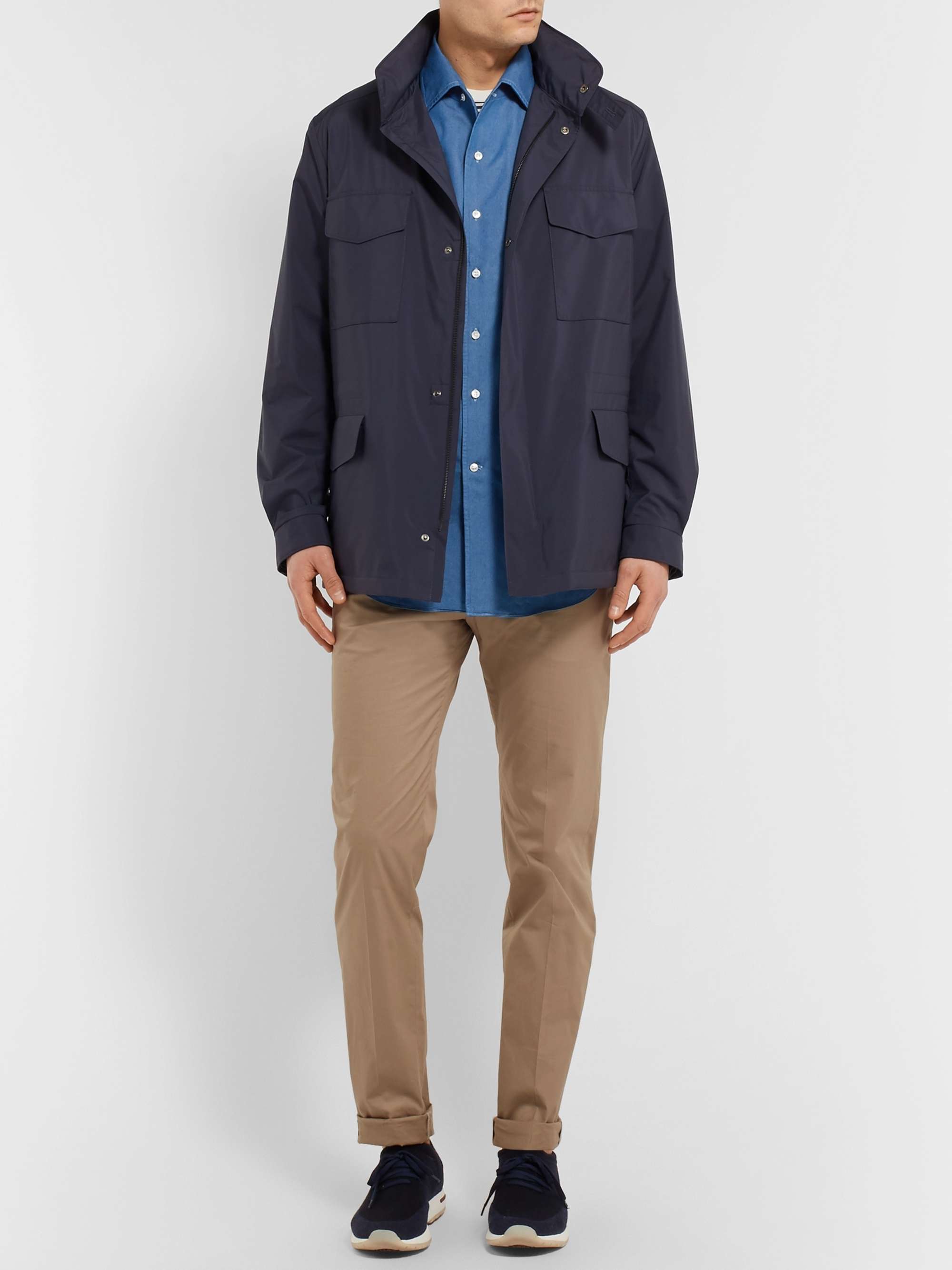 LORO PIANA Washed Cotton-Chambray Shirt