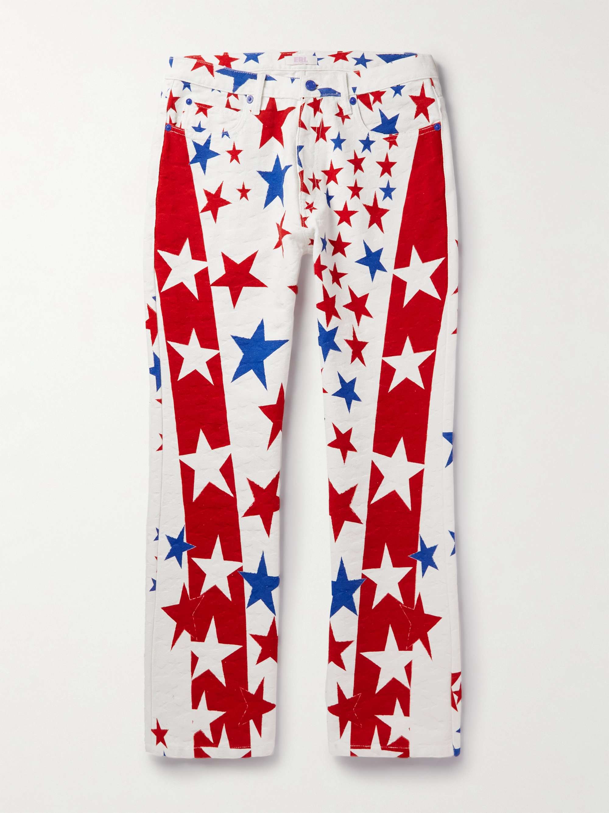 Denim Star Jacquard Pants in Blue