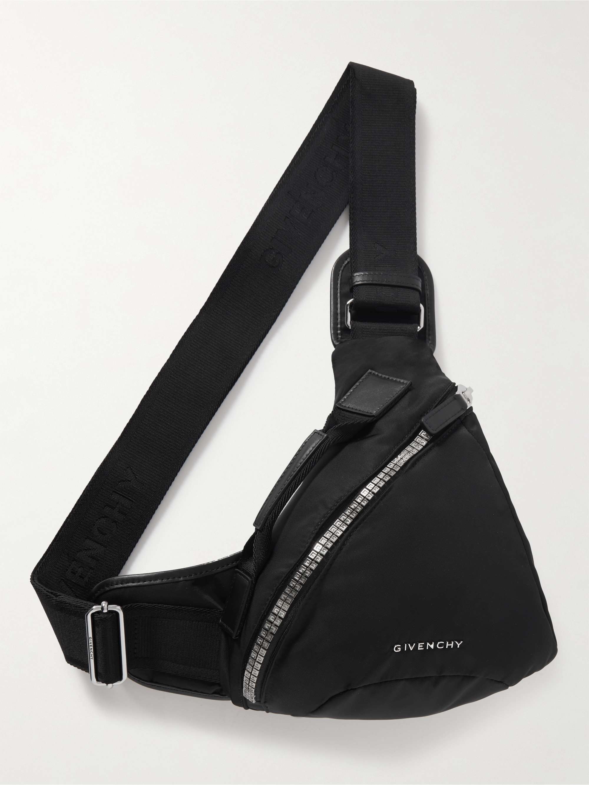 GIVENCHY G-Zip Leather-Trimmed Nylon Belt Bag for Men