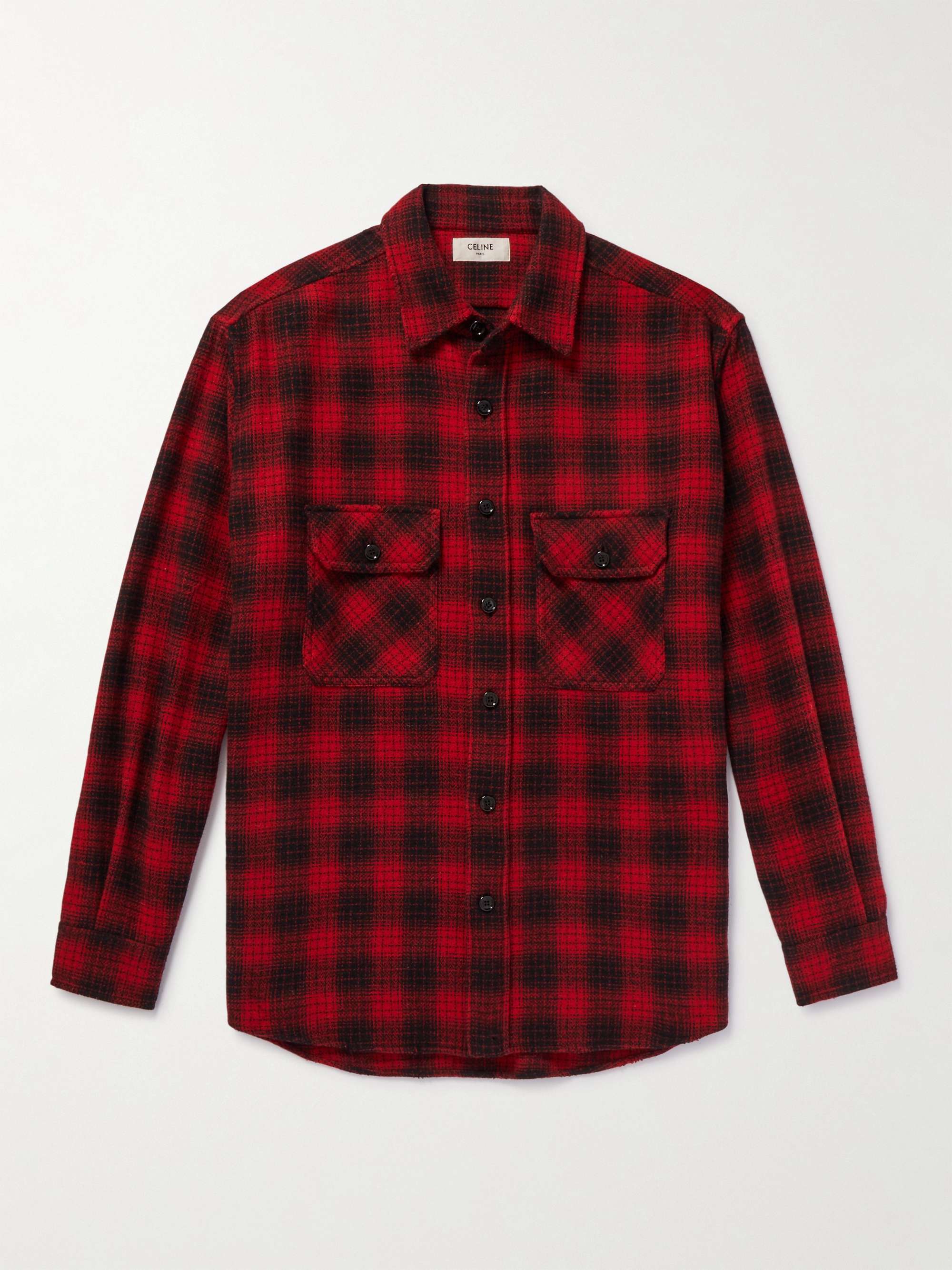 Checked Wool-Blend Flannel Shirt
