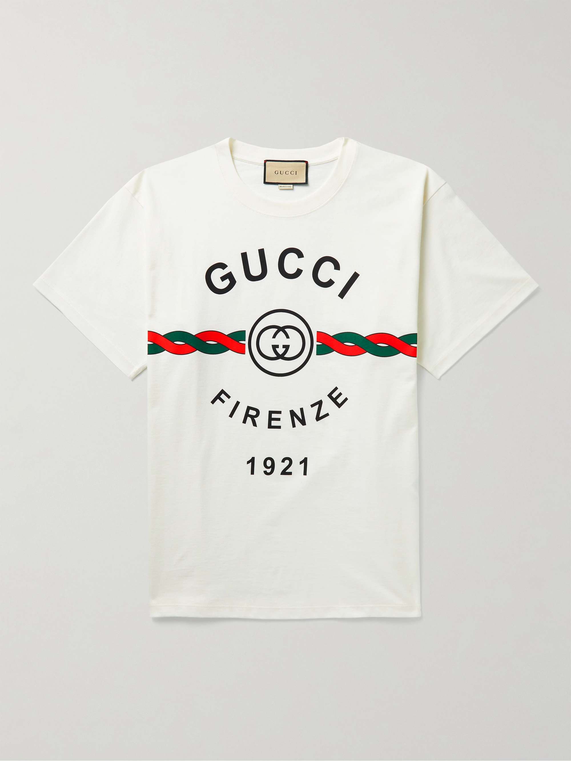 Gucci - Men - Printed Cotton-jersey T-Shirt White - L