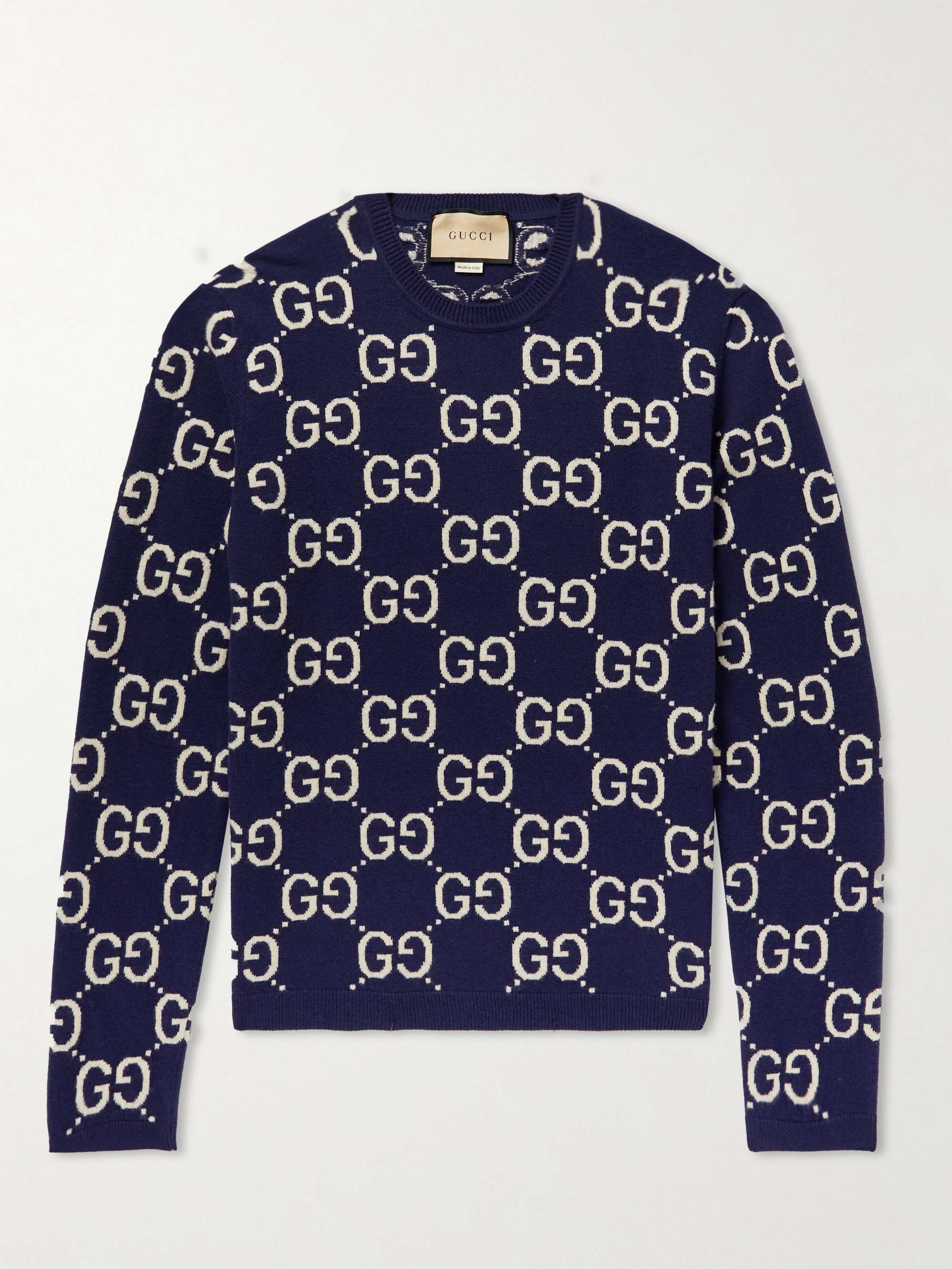 GUCCI Logo-Jacquard Wool Sweater MR