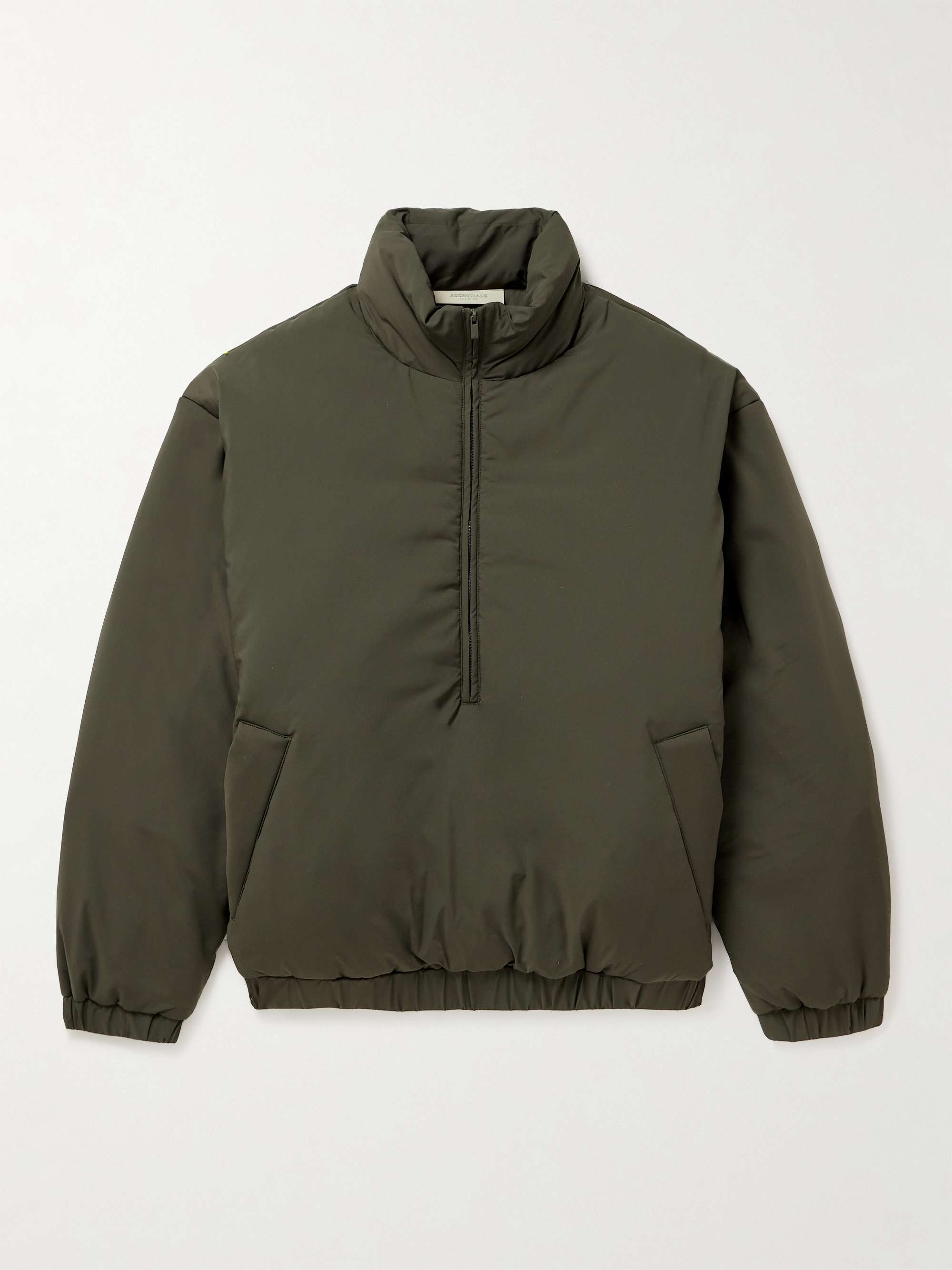 Logo-Appliquéd Padded Stretch-Nylon Half-Zip Jacket
