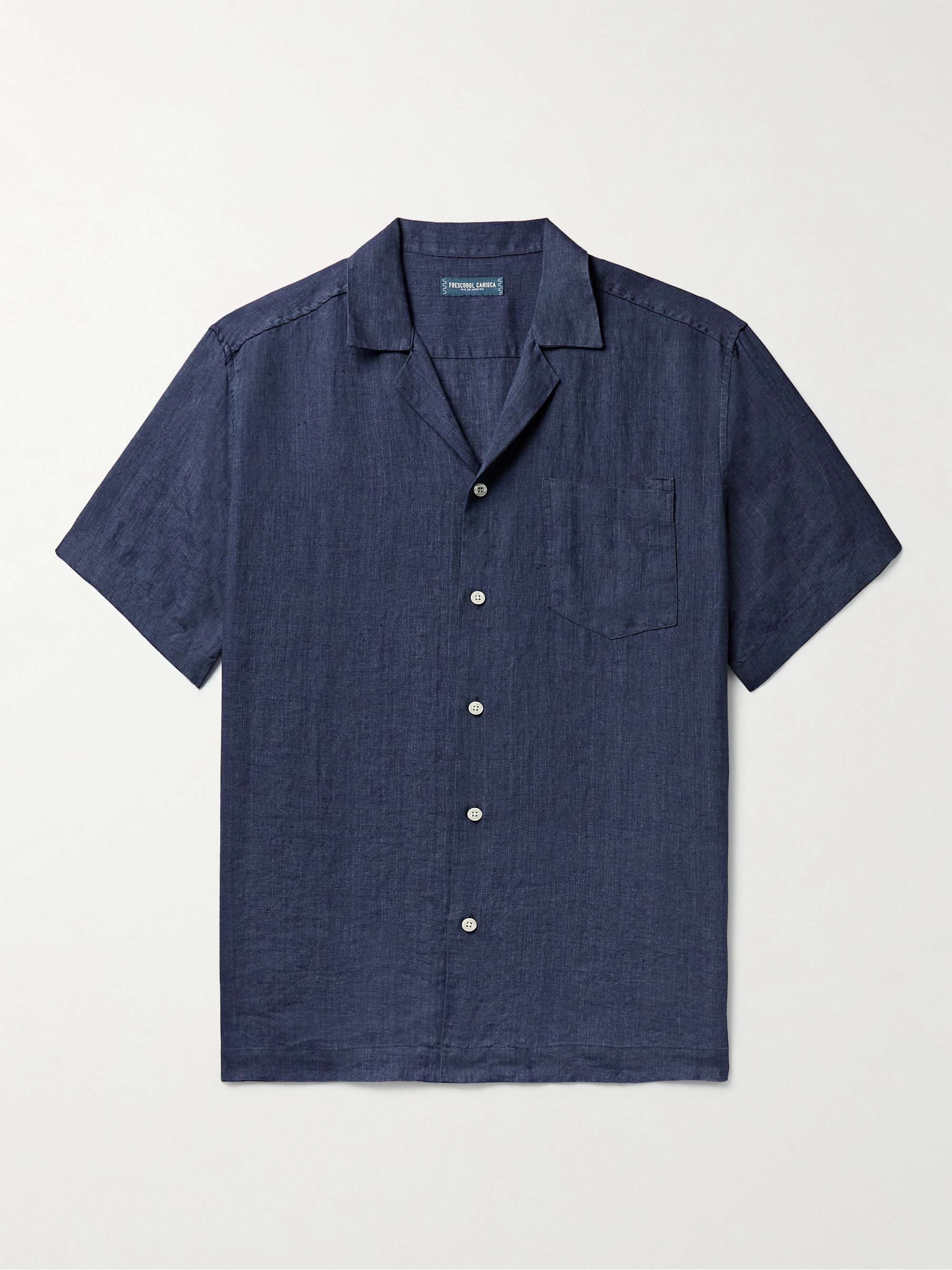 Angelo Camp-Collar Linen Shirt