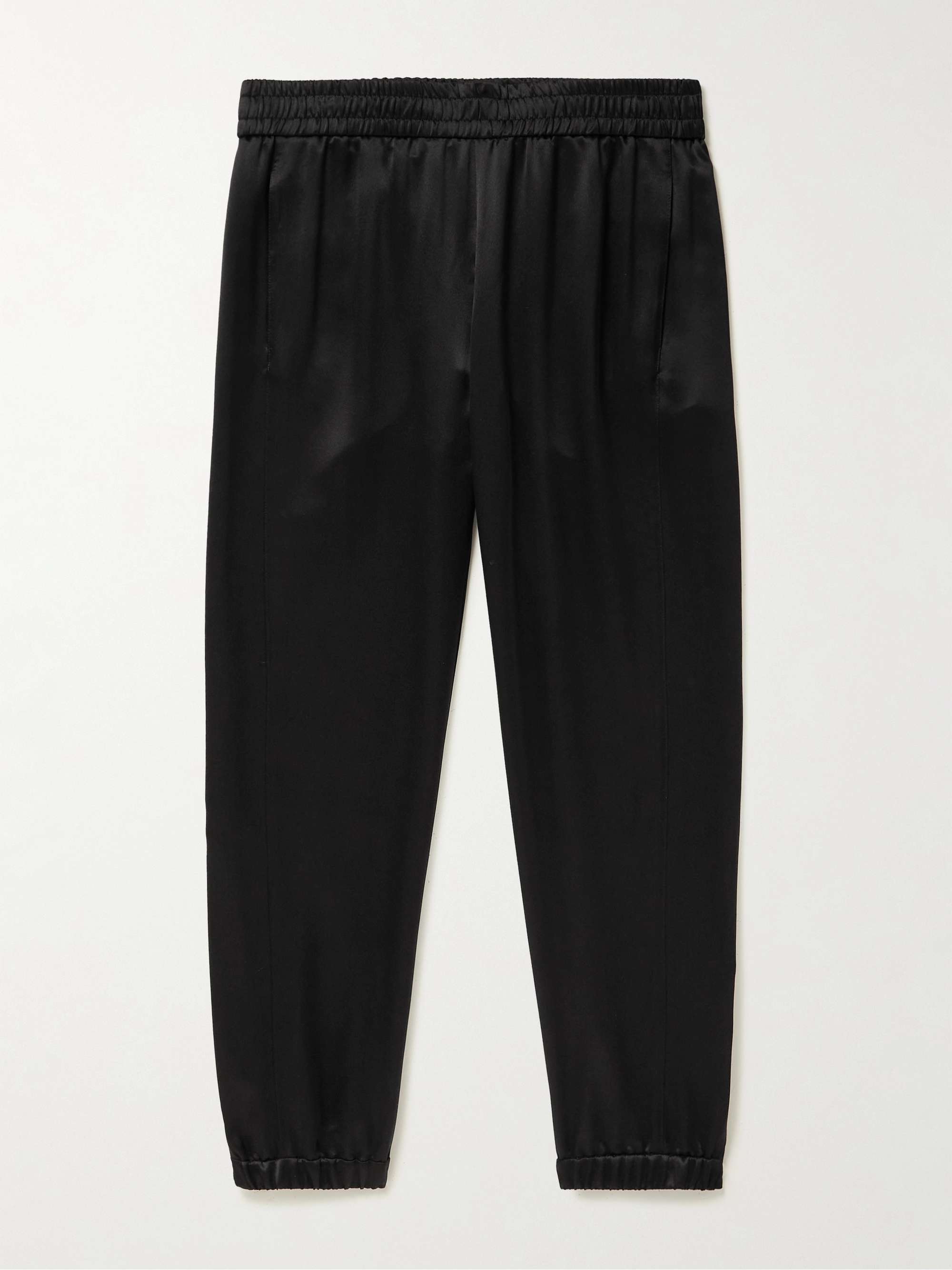 Tapered Silk-Satin Drawstring Trousers