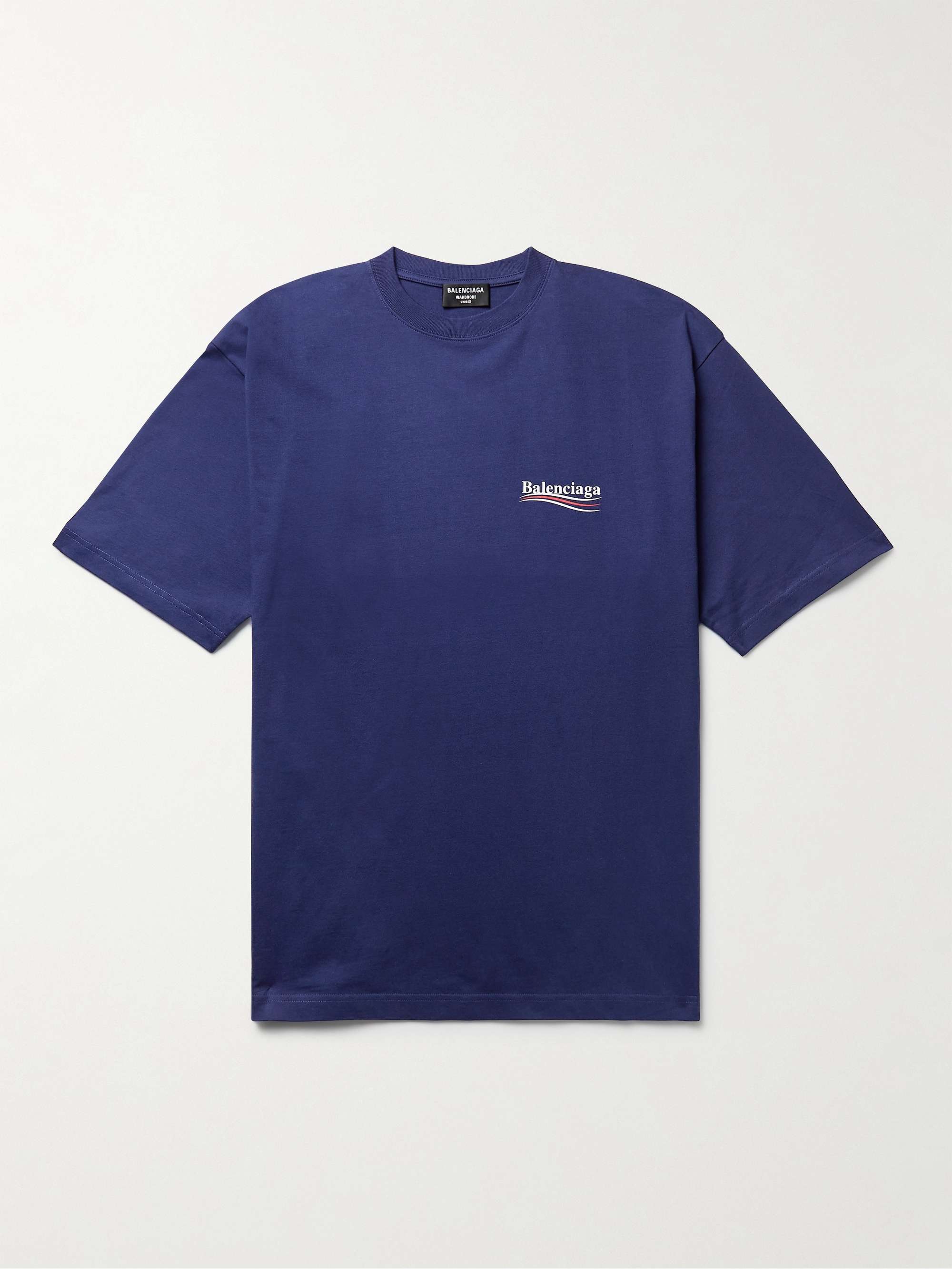 spreken verdiepen microfoon BALENCIAGA Oversized Logo-Print Cotton-Jersey T-Shirt for Men | MR PORTER