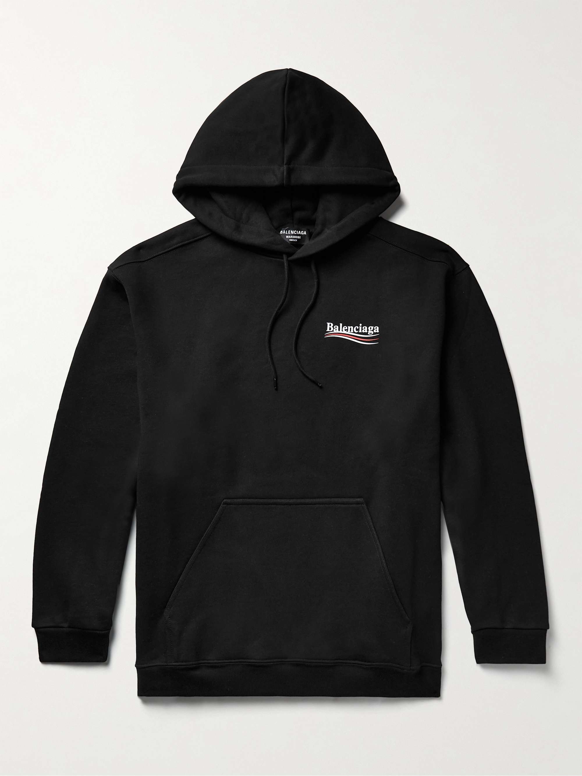 Snavs affald skrædder BALENCIAGA Logo-Print Cotton-Jersey Hoodie | MR PORTER