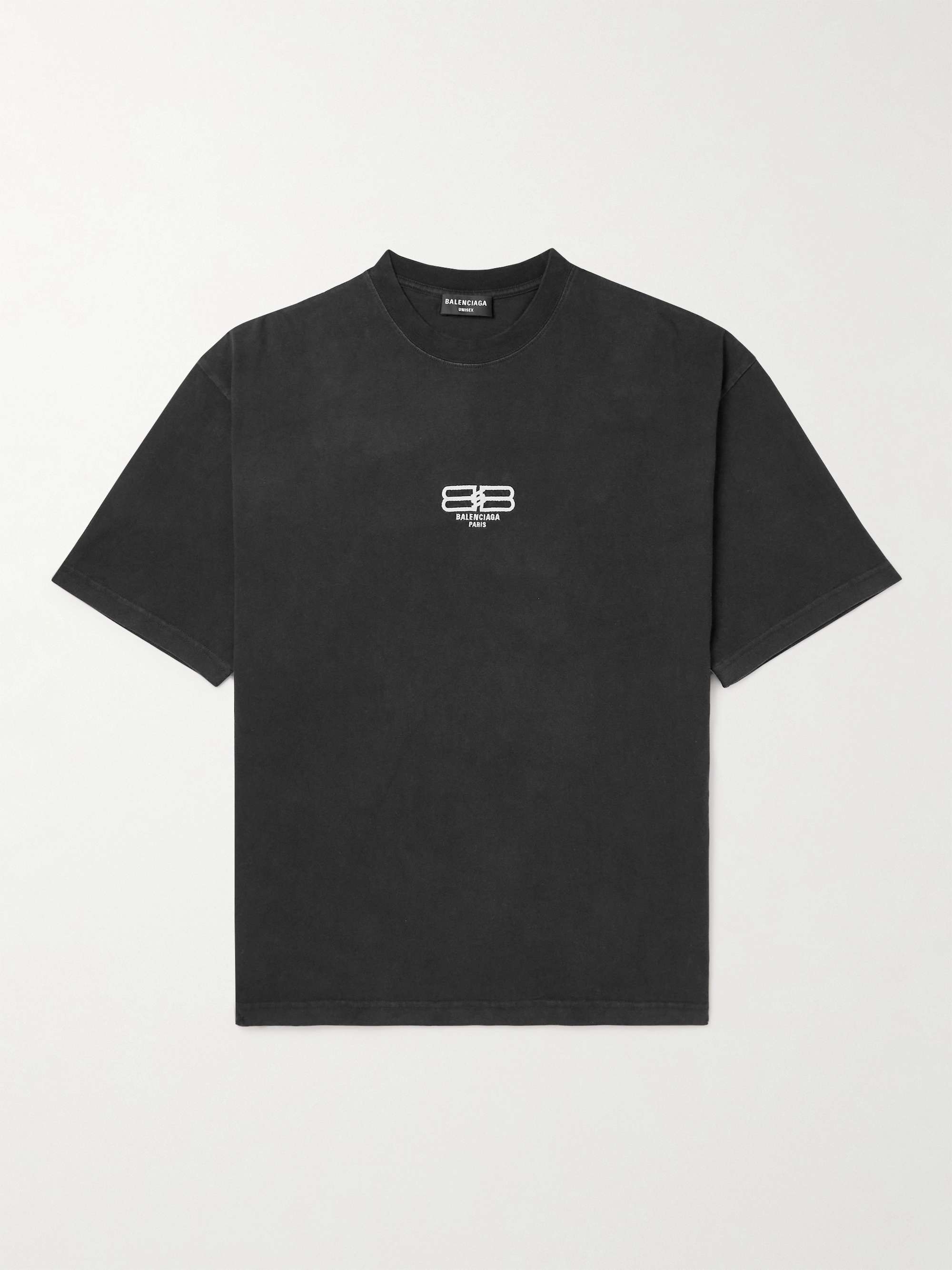 White X adidas logo-embroidered cotton T-shirt, Balenciaga