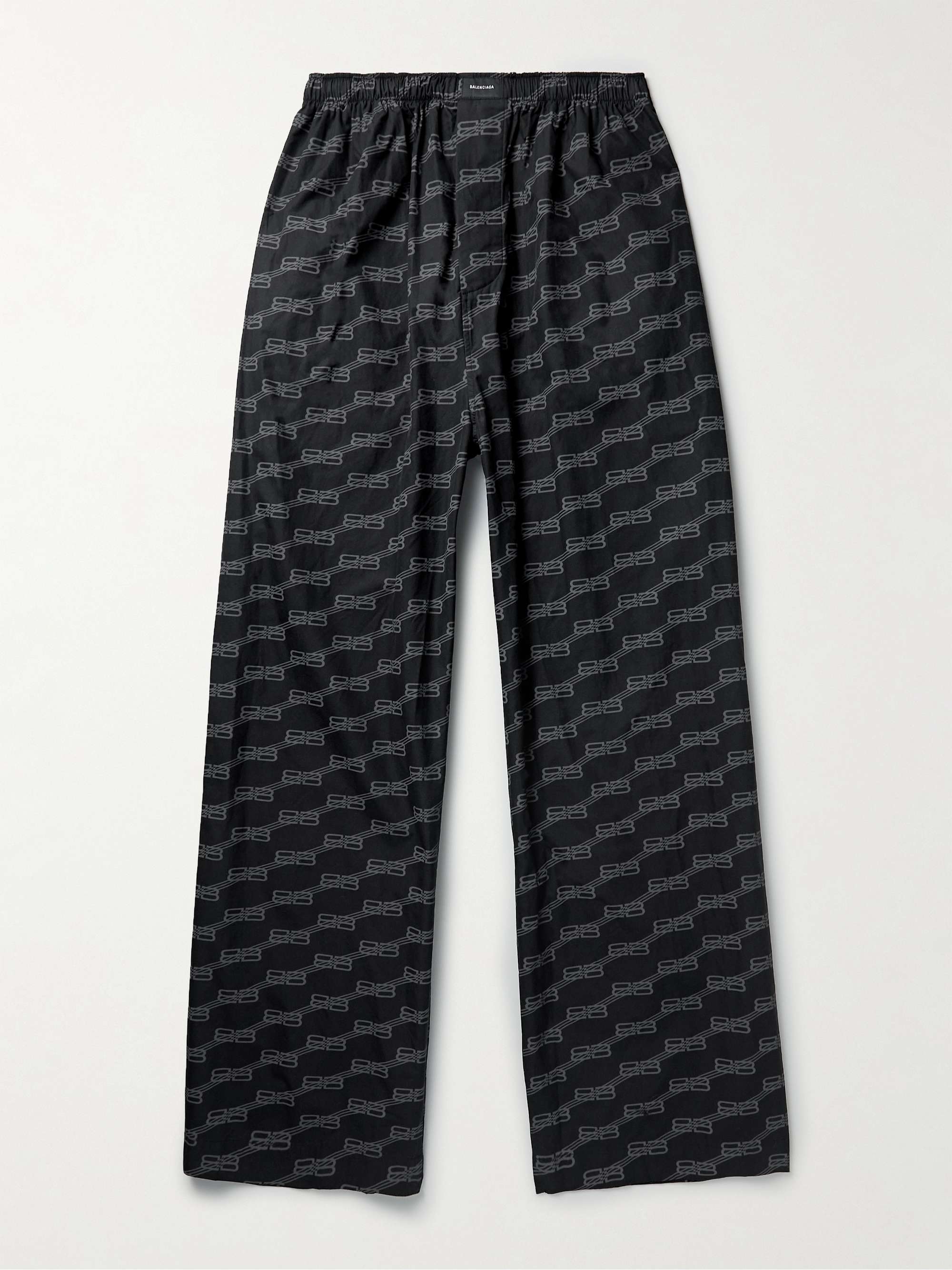 mooi zo Manhattan Ijzig BALENCIAGA Wide-Leg Logo-Print Cotton-Poplin Pyjama Trousers | MR PORTER