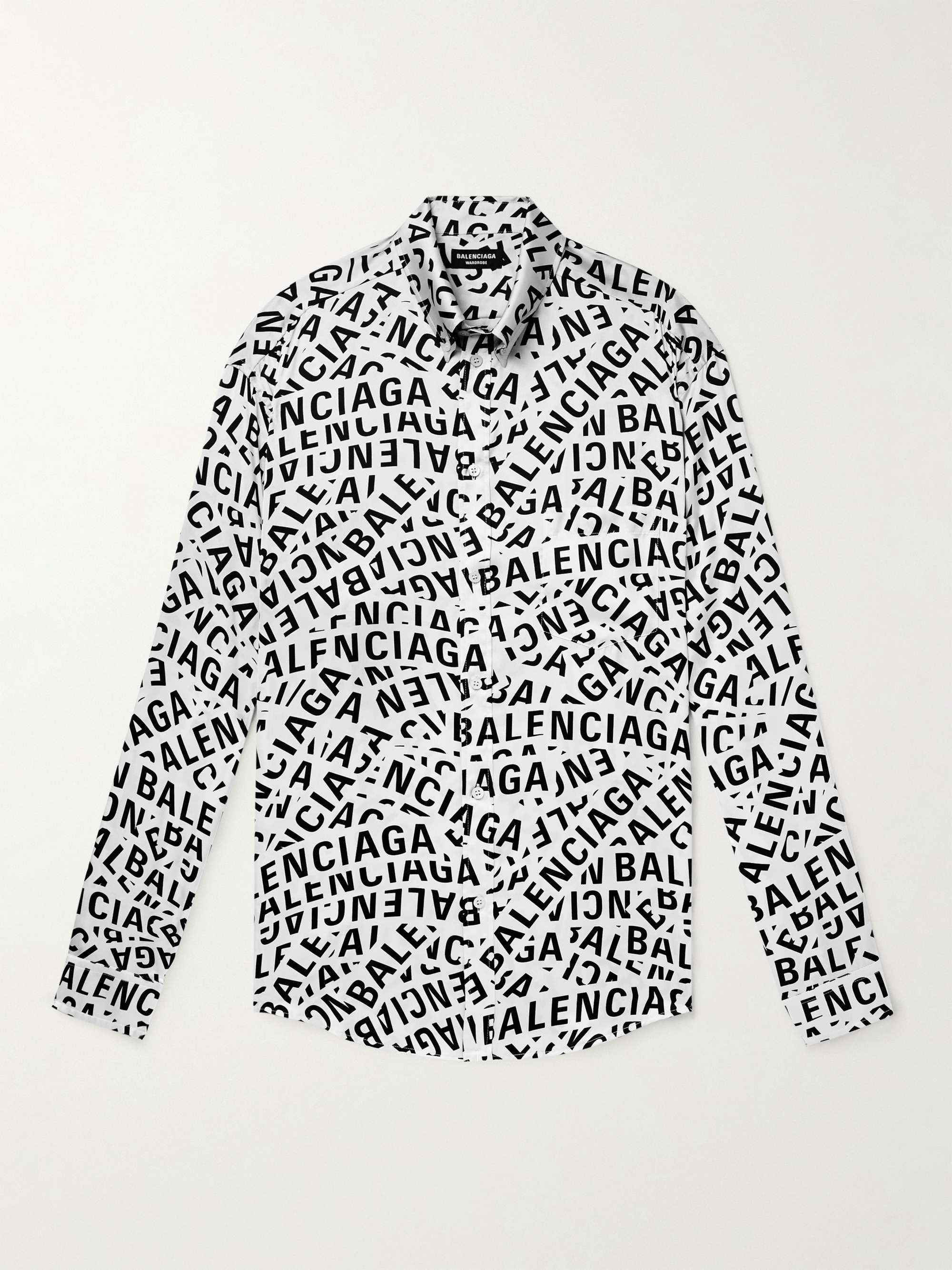 Bowling Vanding tiger BALENCIAGA Button-Down Collar Logo-Print Satin Shirt for Men | MR PORTER