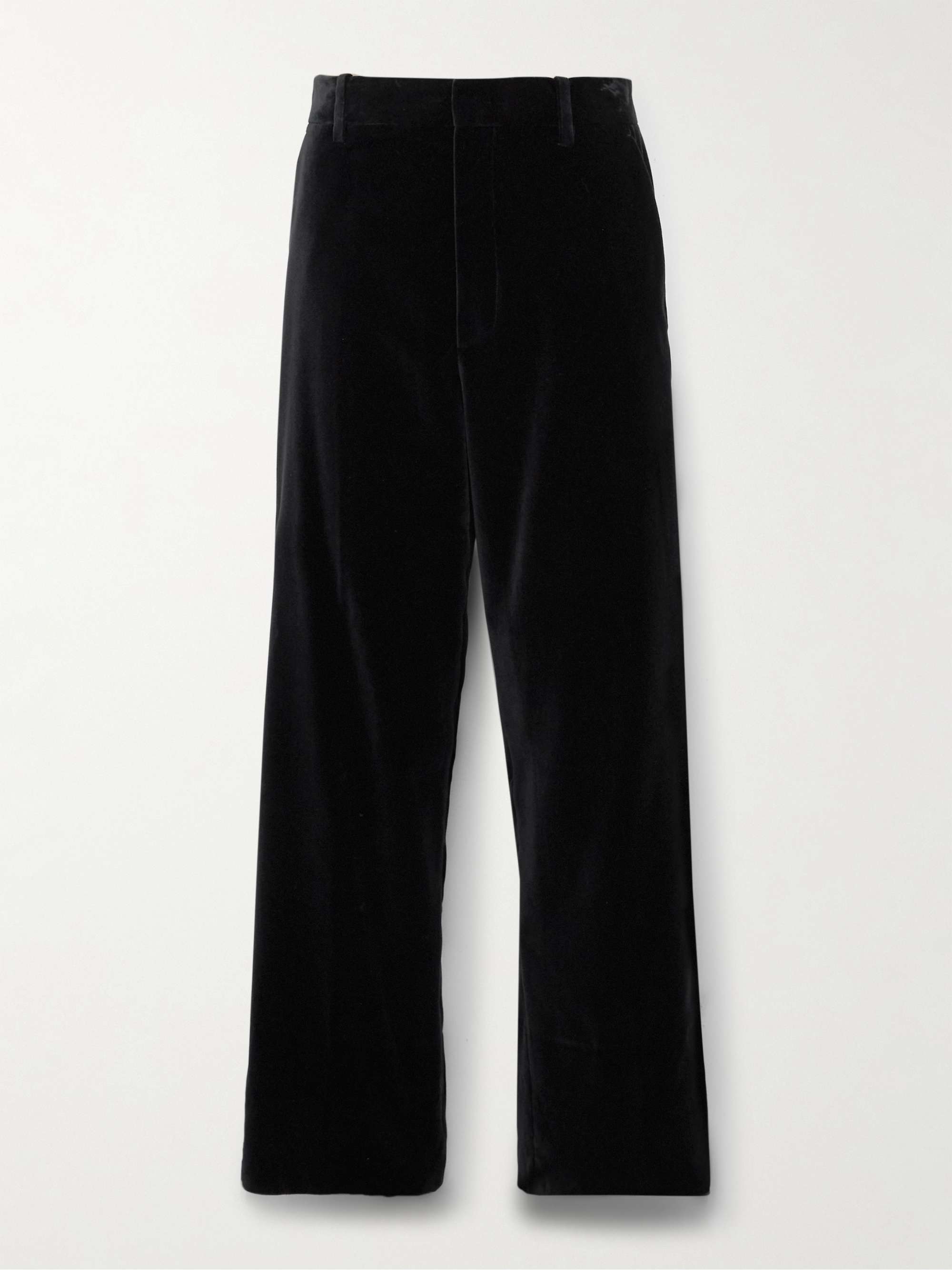 THE ROW Gustavo Straight-Leg Cotton and Silk-Blend Velvet Trousers