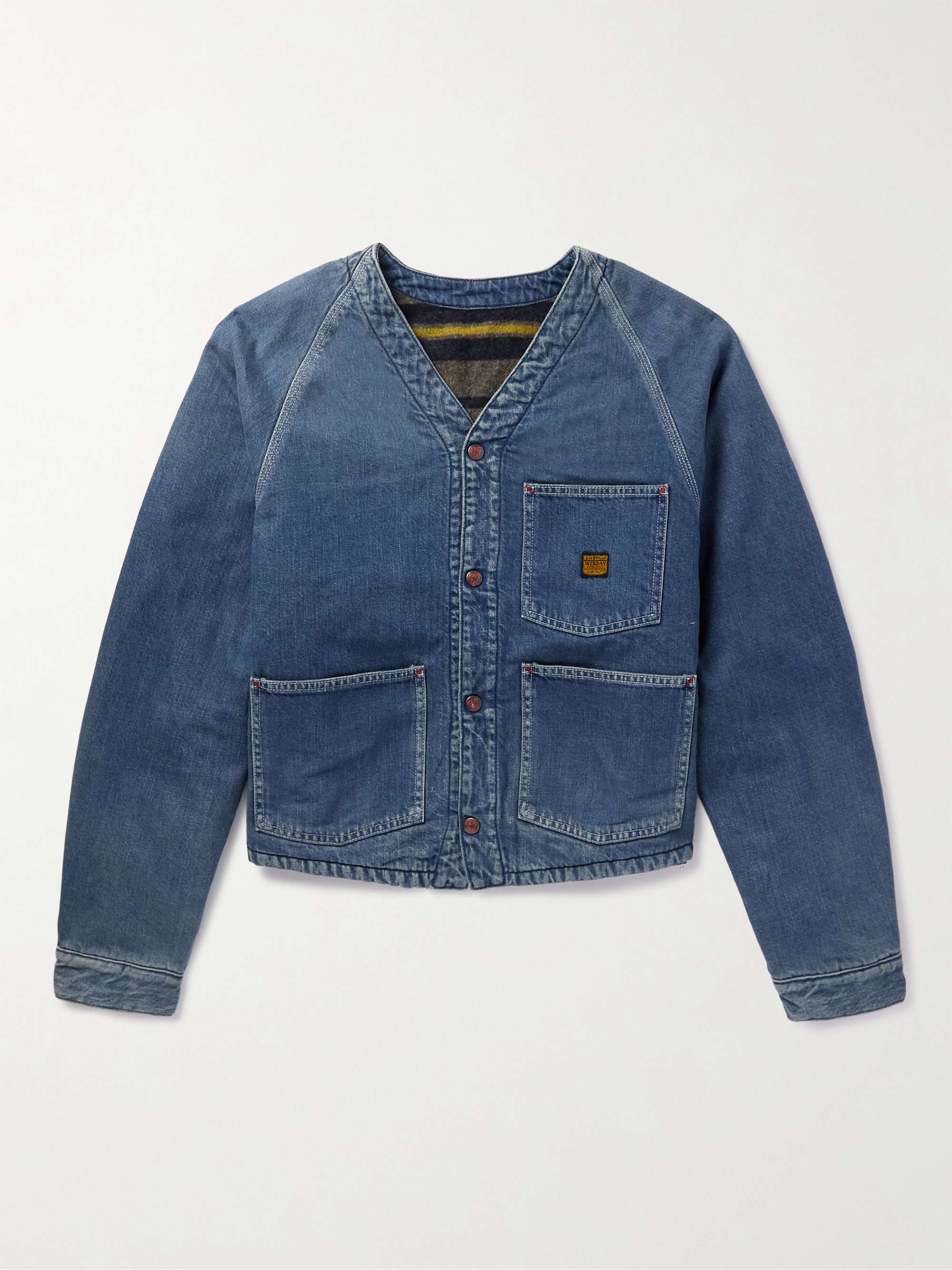 Coneybowy Reversible Denim and Striped Knitted Jacket