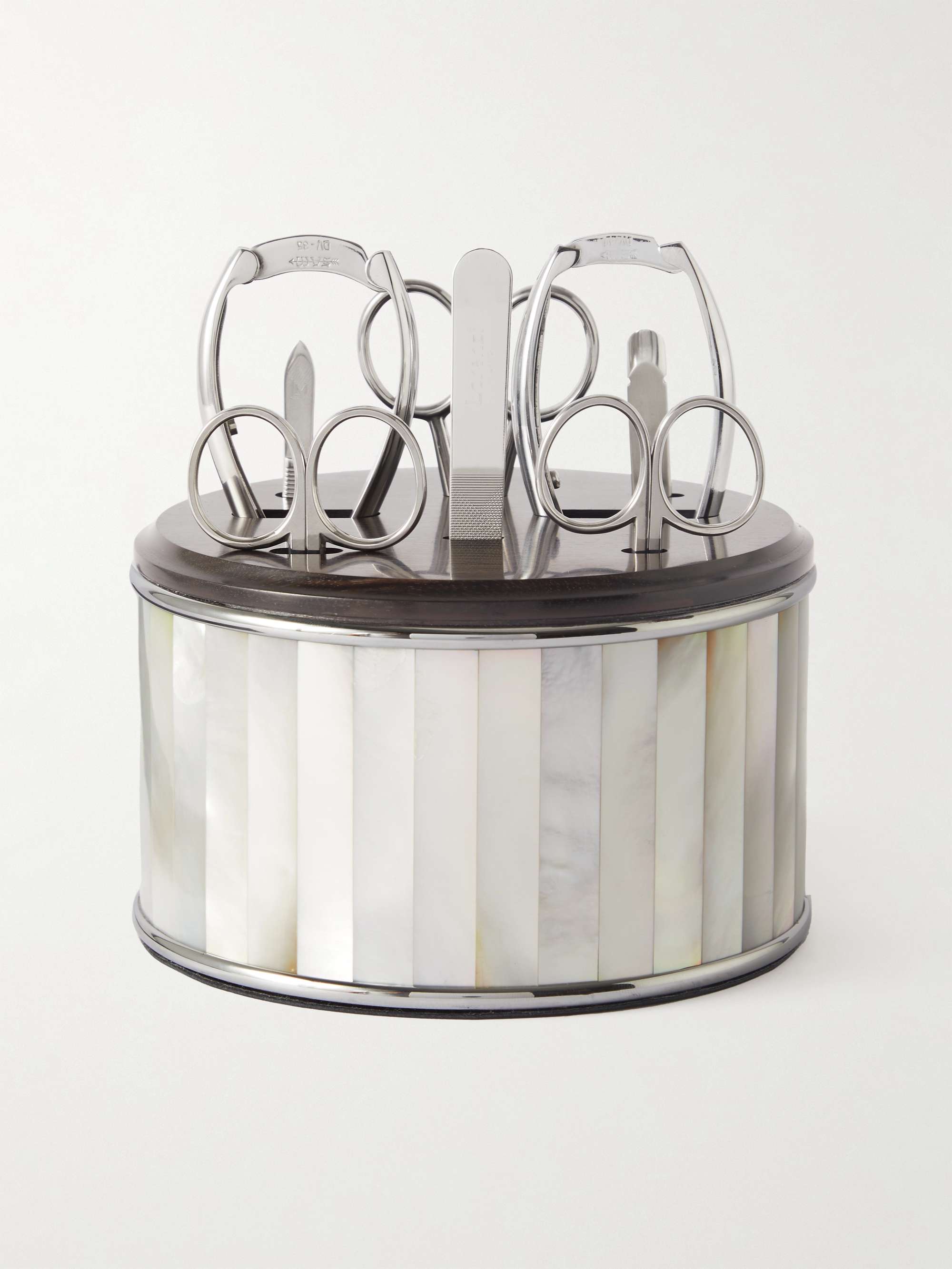 LORENZI MILANO Mother-of-Pearl and Stainless Steel Manicure Set