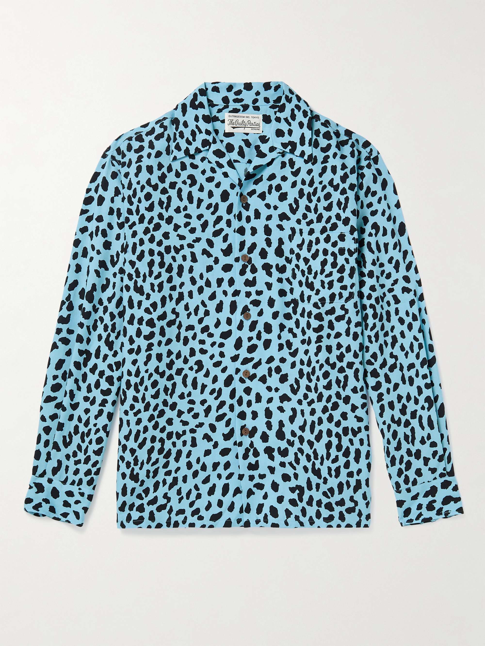 WACKO MARIA Camp-Collar Leopard-Print TENCEL™ Lyocell Shirt for