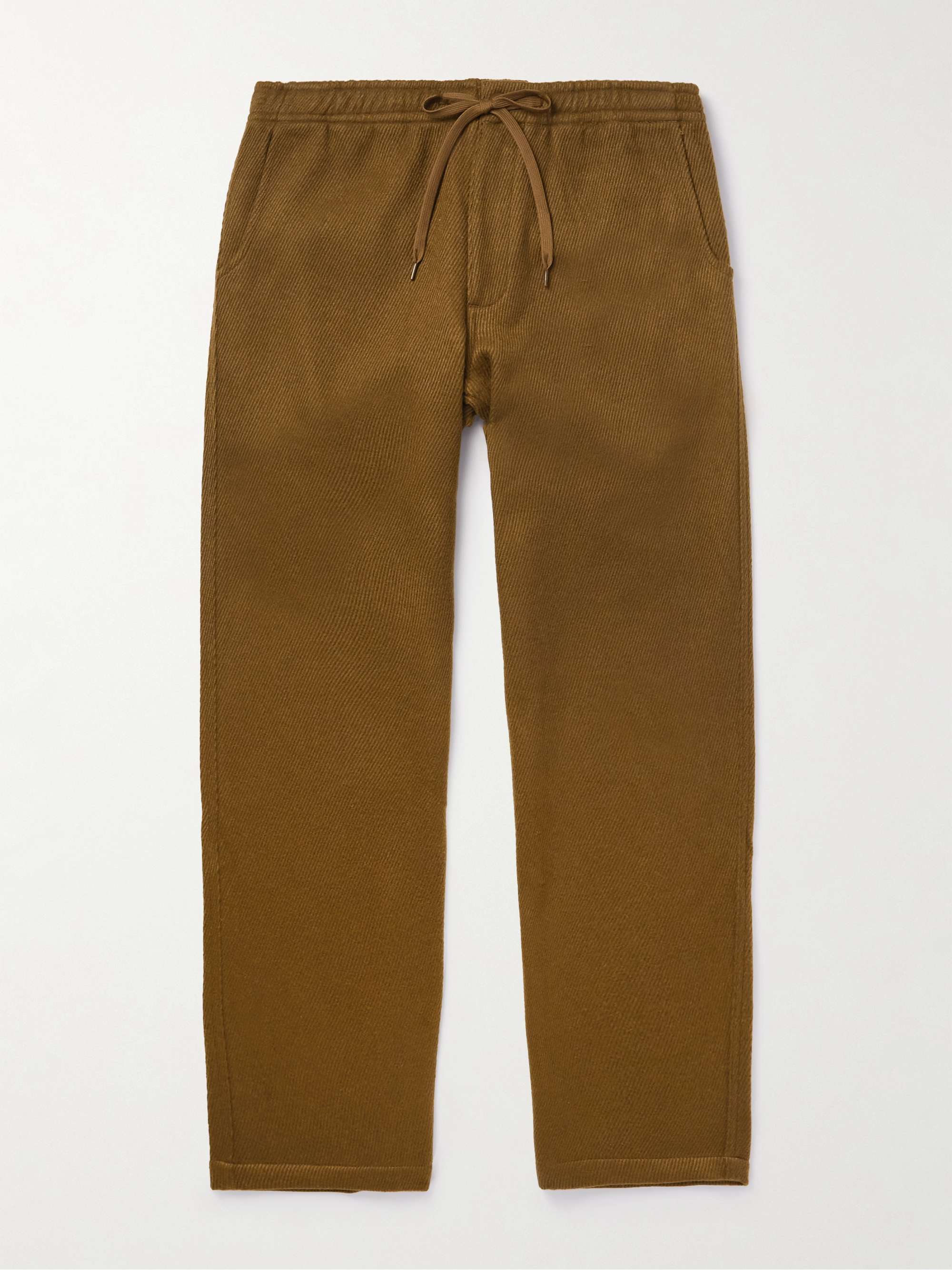 Rat Rock Straight-Leg Brushed-Drill Drawstring Trousers