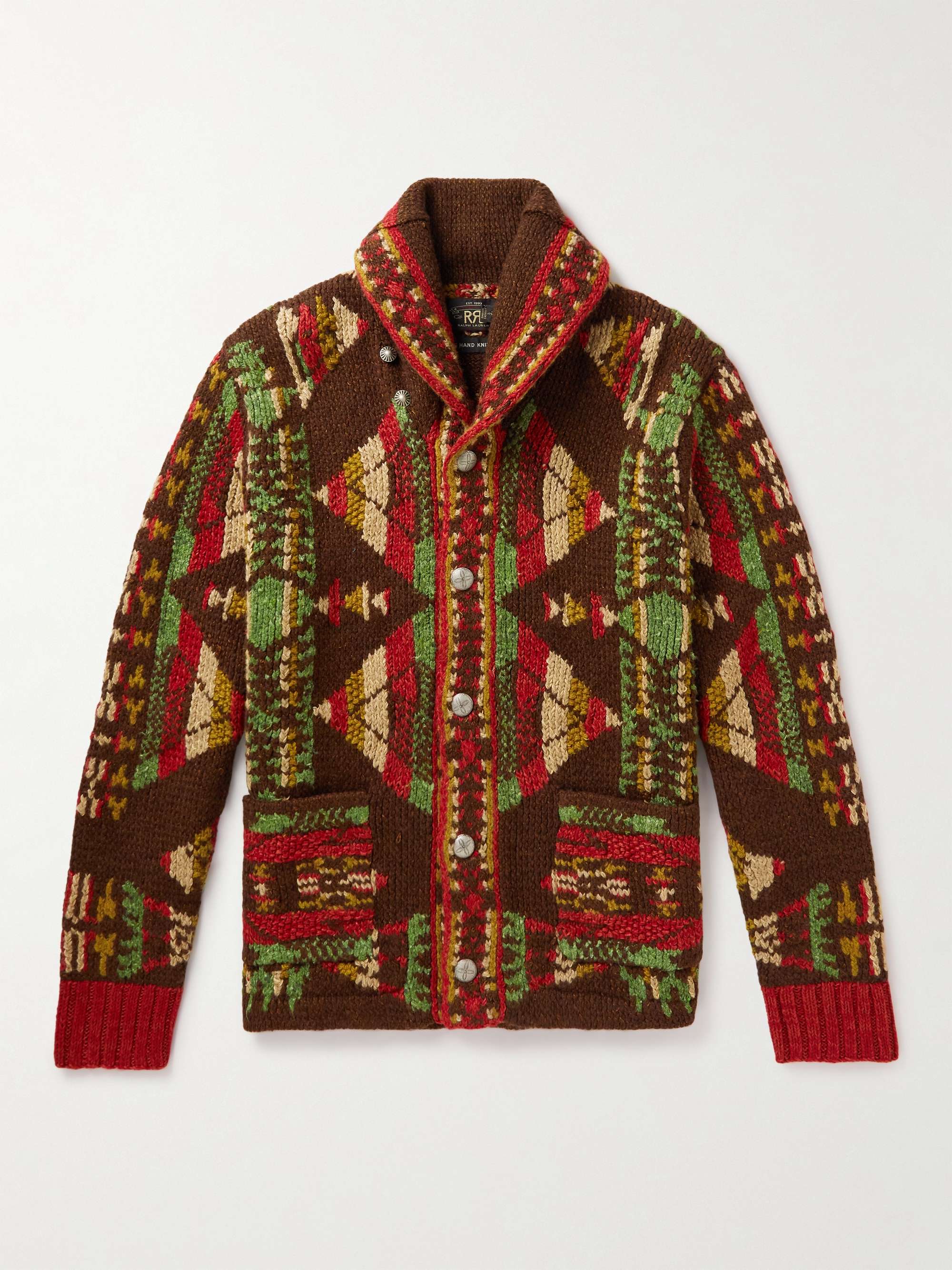 高い品質 【名作】RRL Intarsia-Knit Shawl Cardigan XL カーディガン