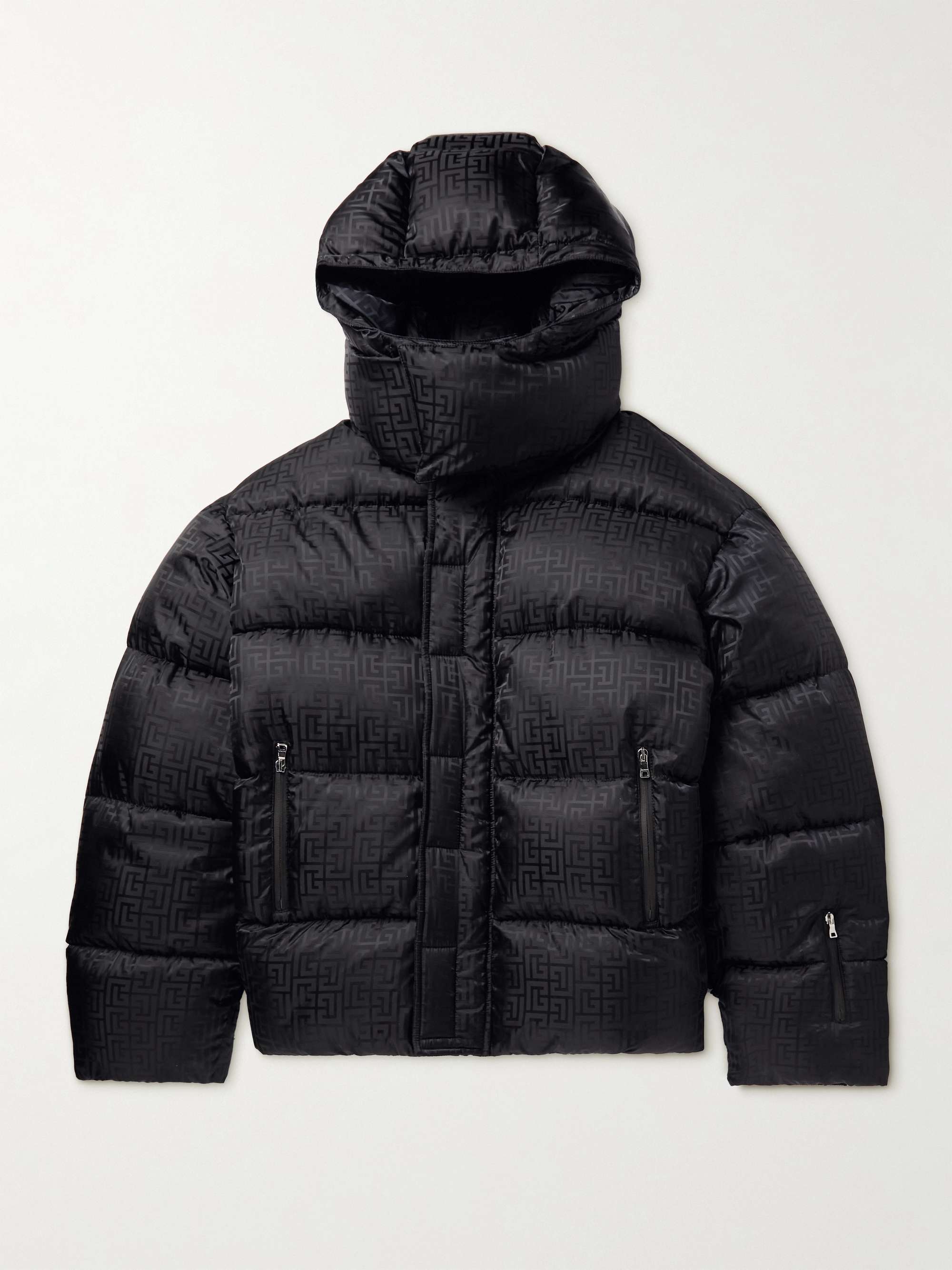 BALMAIN Monogram Padded Quilted Shell Hooded for Men | MR PORTER