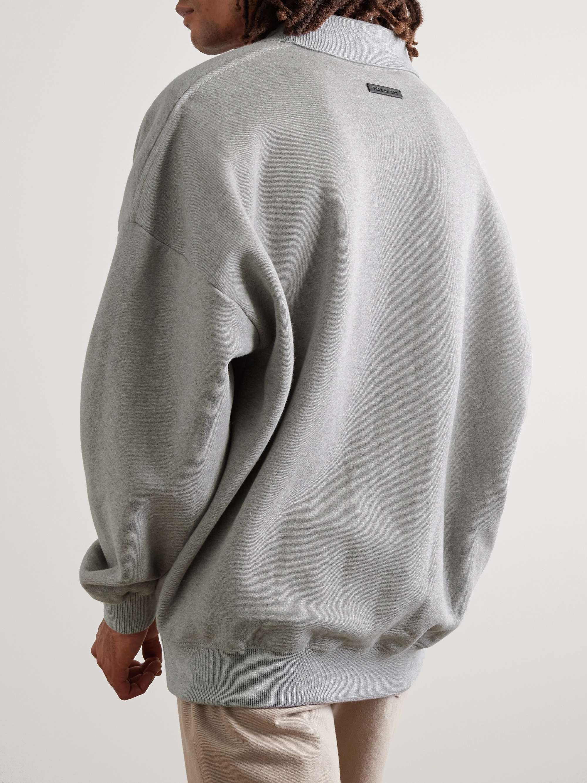 FEAR OF GOD Eternal Logo-Appliquéd Fleece-Back Cotton-Jersey Polo Shirt