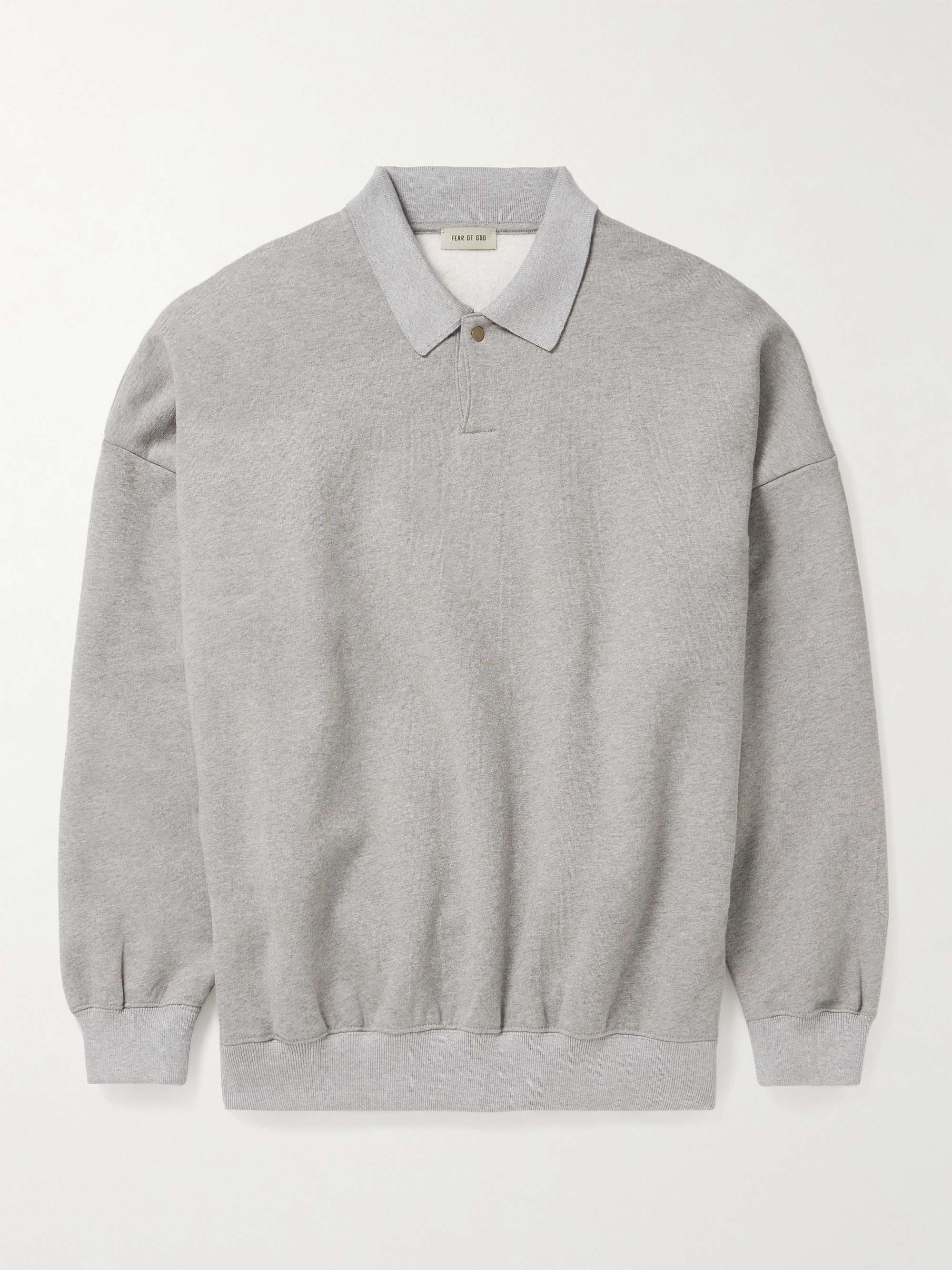 FEAR OF GOD Eternal Logo-Appliquéd Fleece-Back Cotton-Jersey Polo Shirt