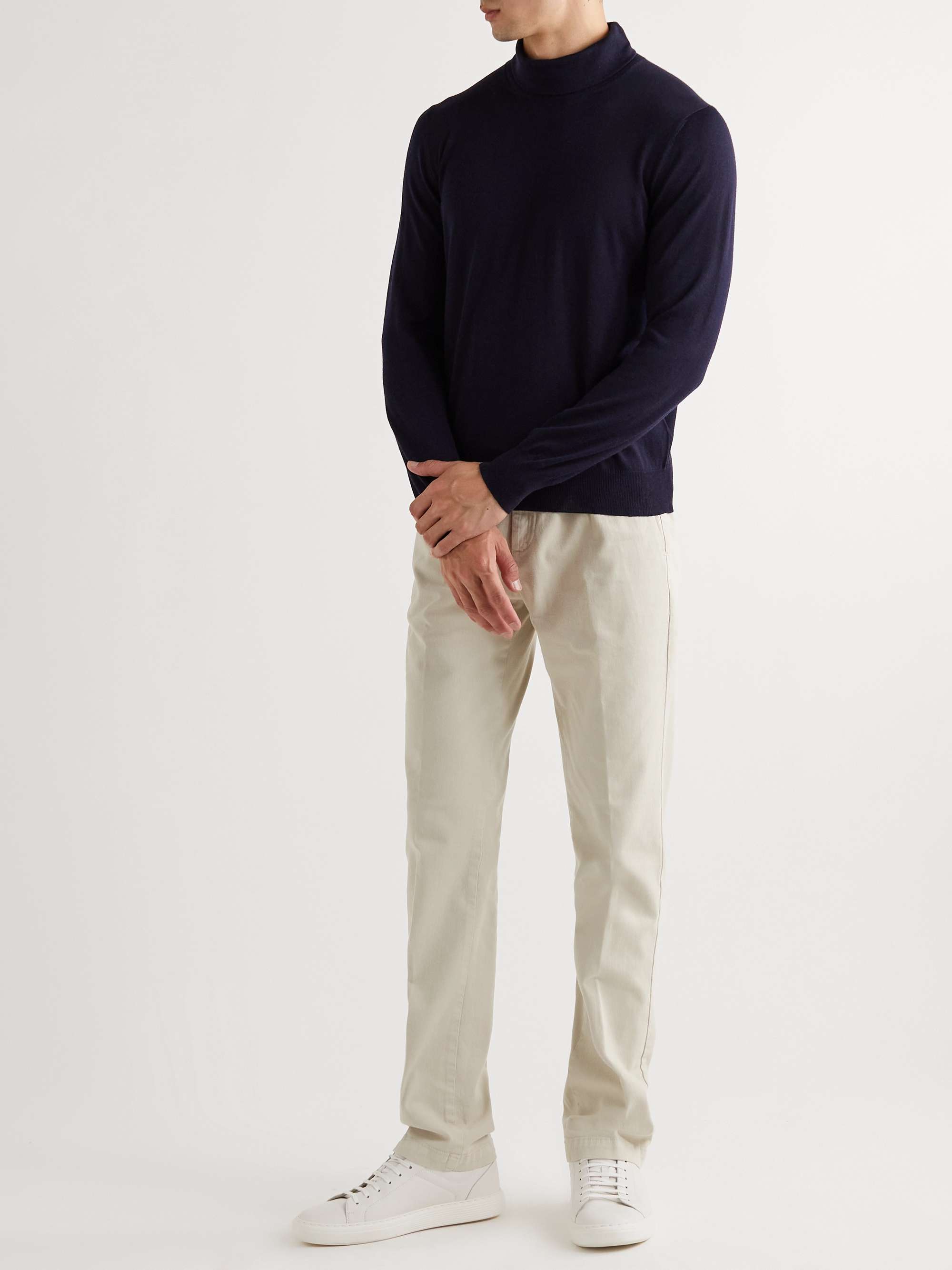 LARDINI Slim-Fit Wool Rollneck Sweater