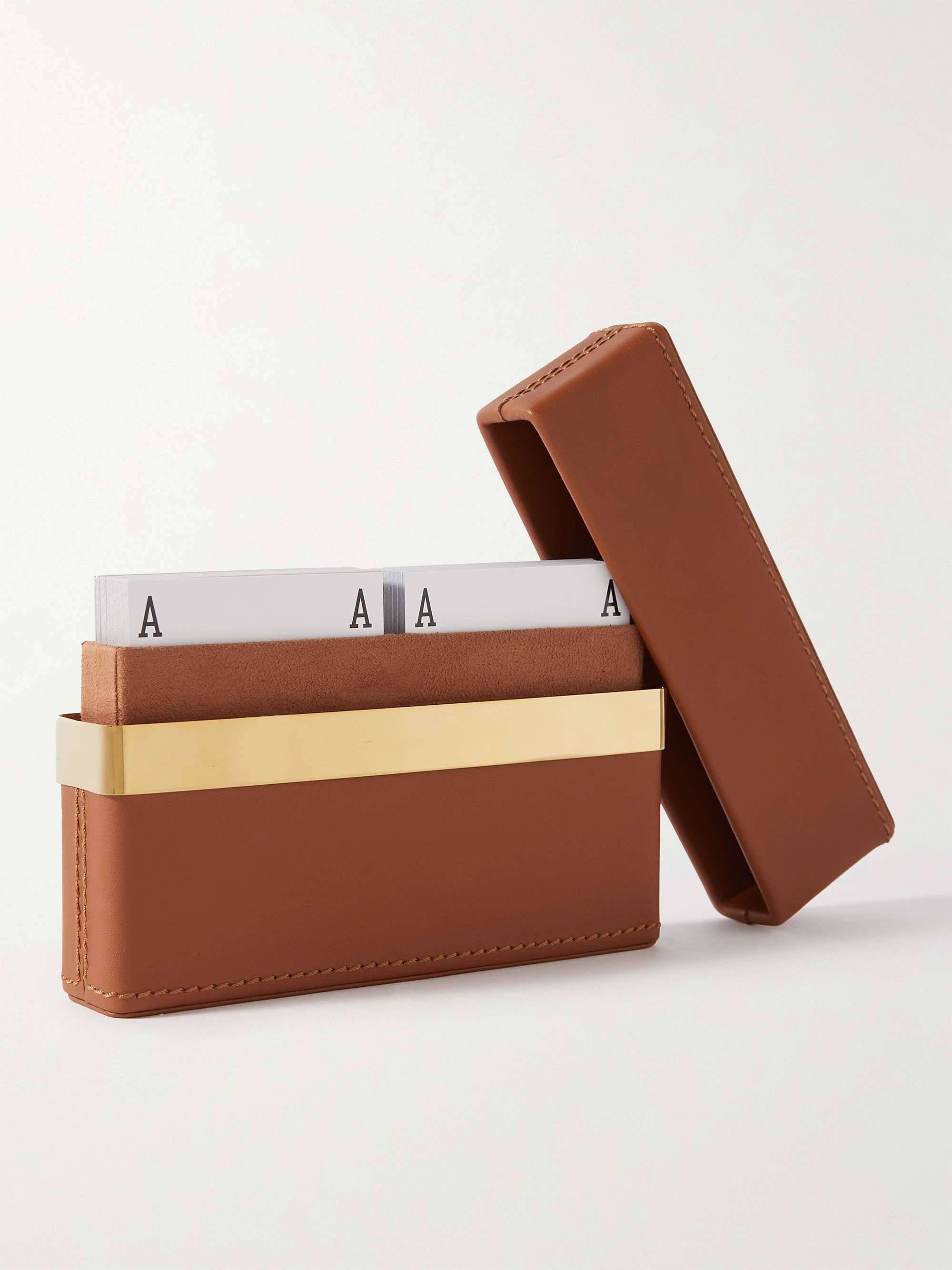 RALPH LAUREN HOME Westover Leather and Gold-Tone Playing Cards Set