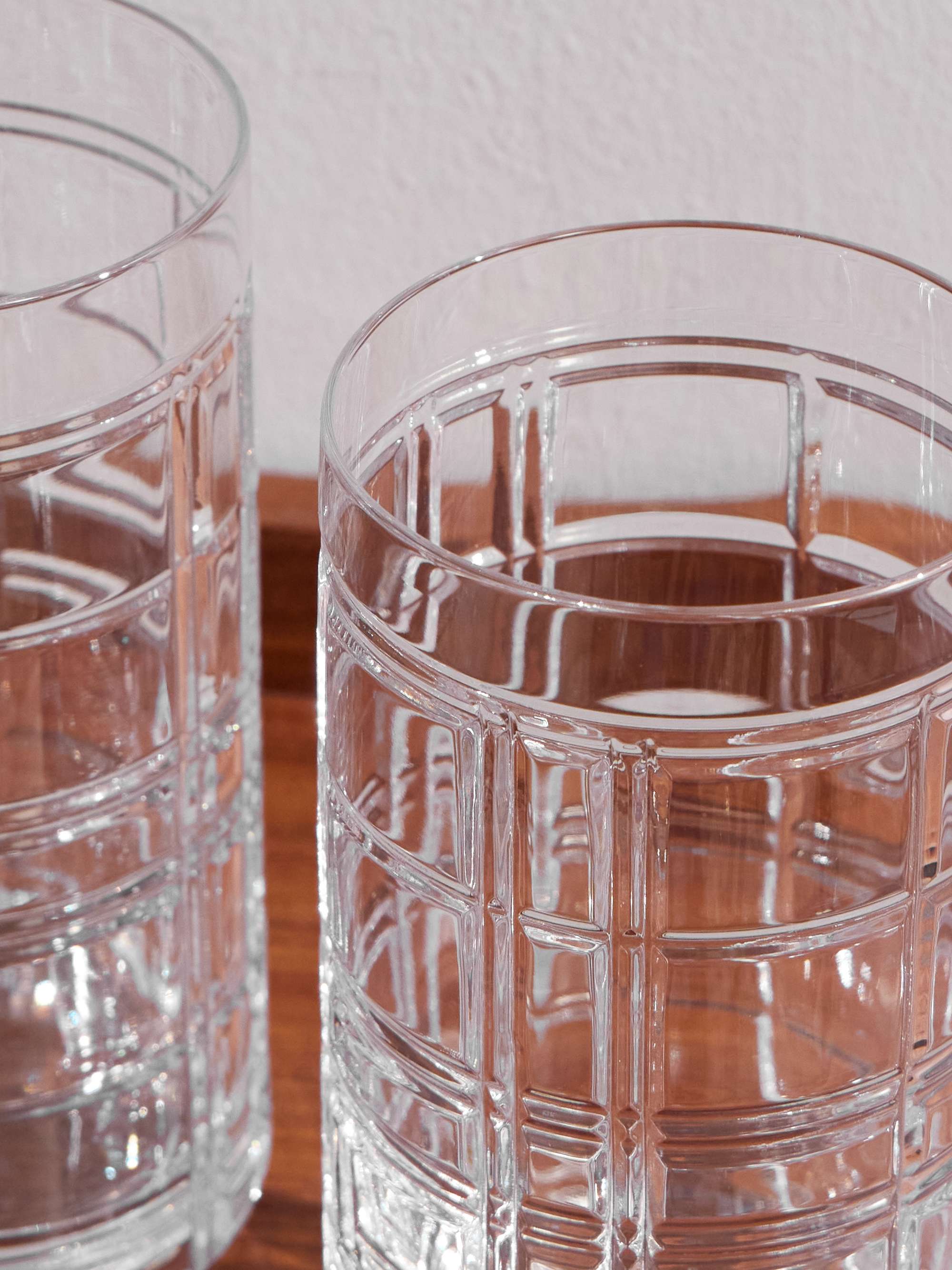 RALPH LAUREN HOME Hudson Plaid Set of Two Highball Crystal Glasses