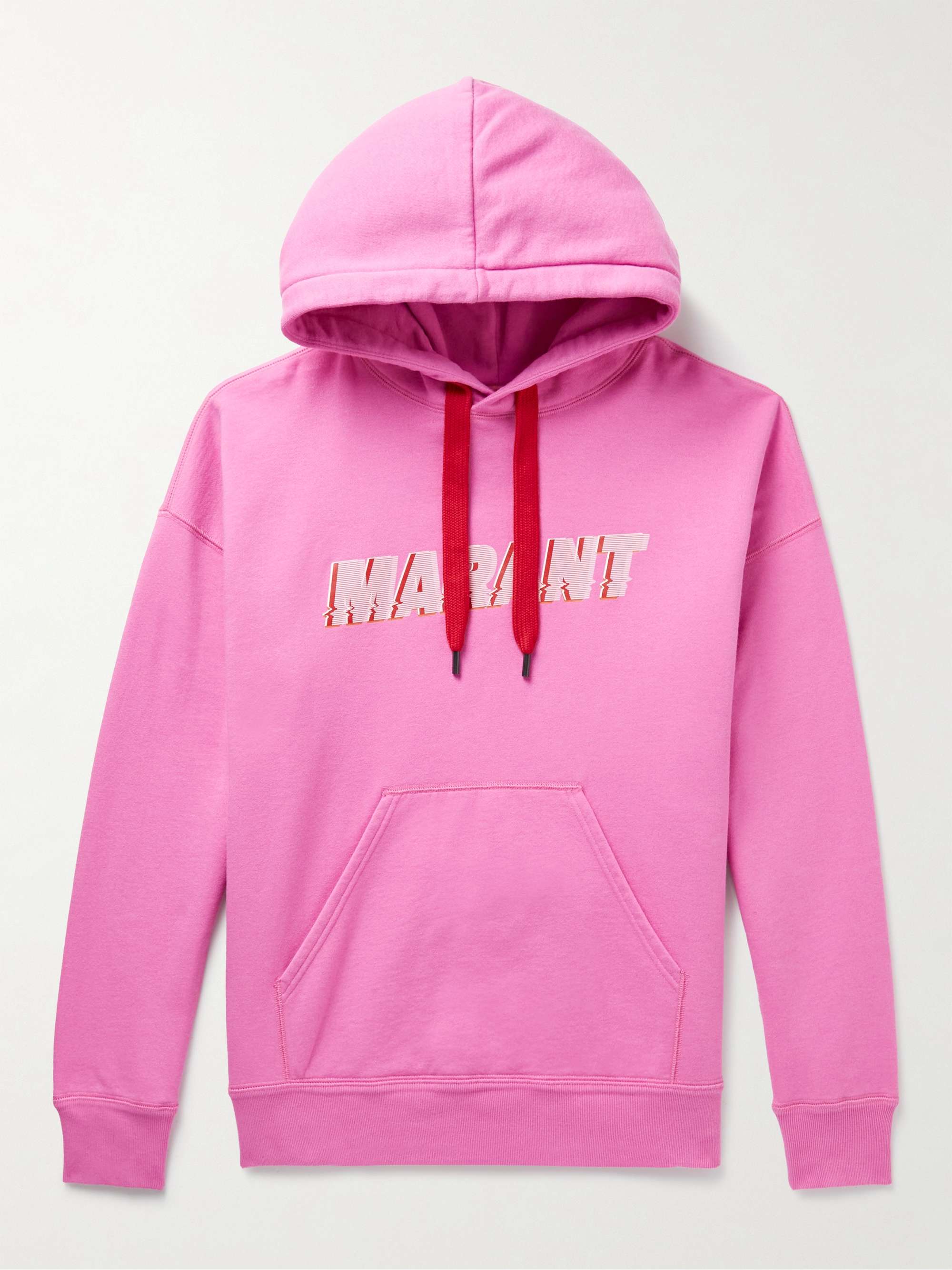 ISABEL MARANT Flash Logo Print Cotton Blend Jersey Hoodie for Men