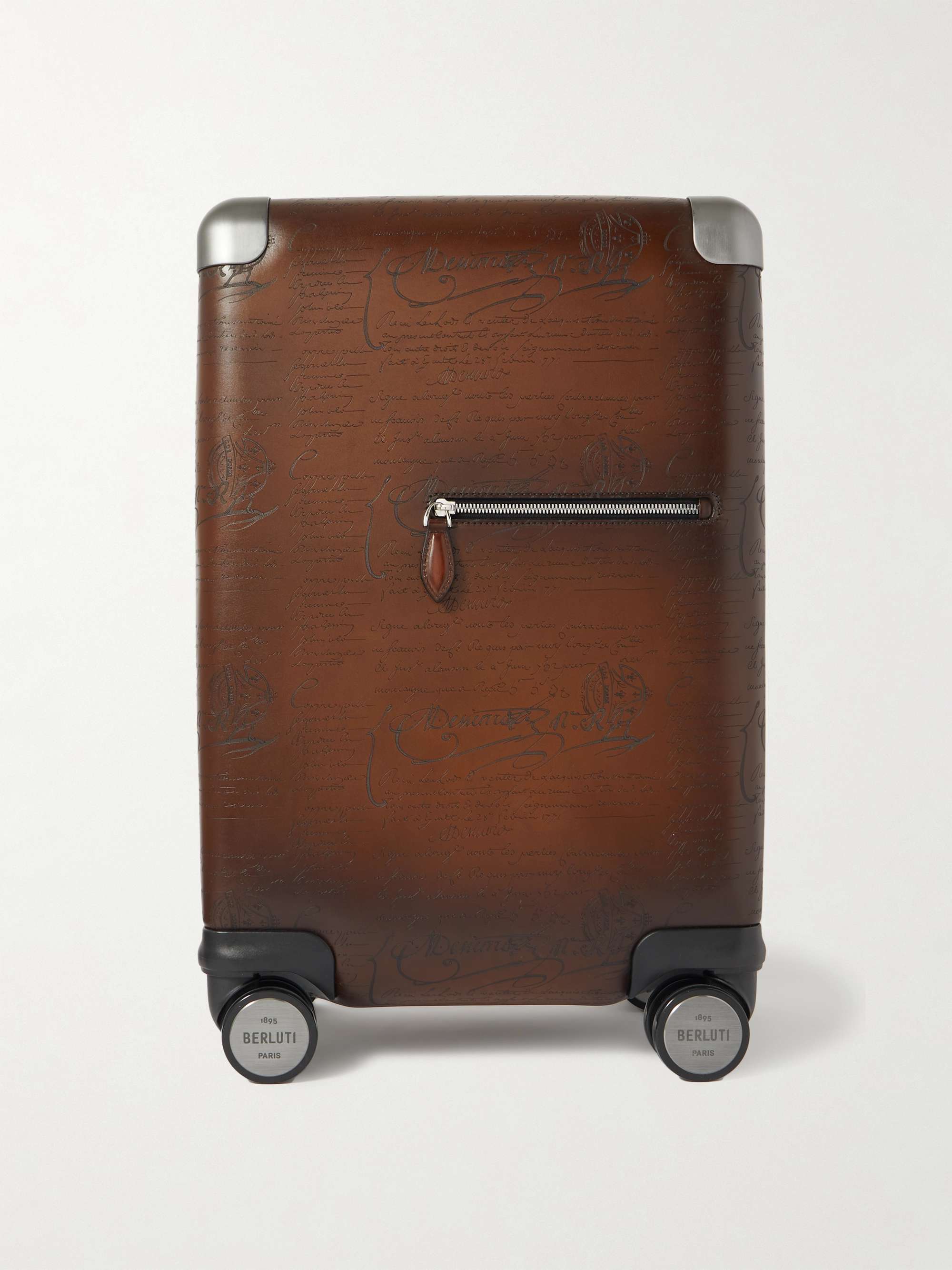 Leather Carry On Luggage with Wheels for Men