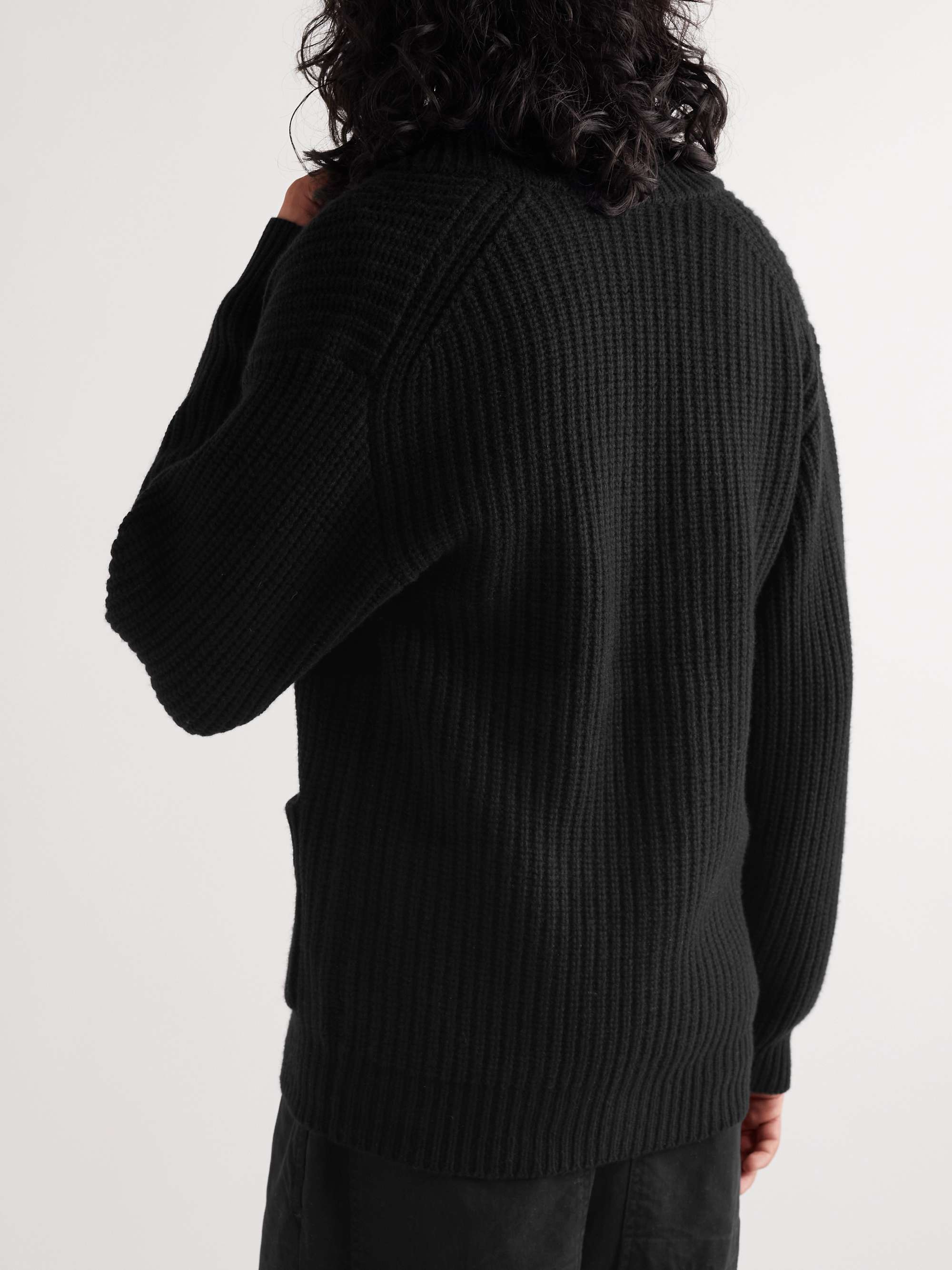 NILI LOTAN Somac Ribbed Cashmere Cardigan