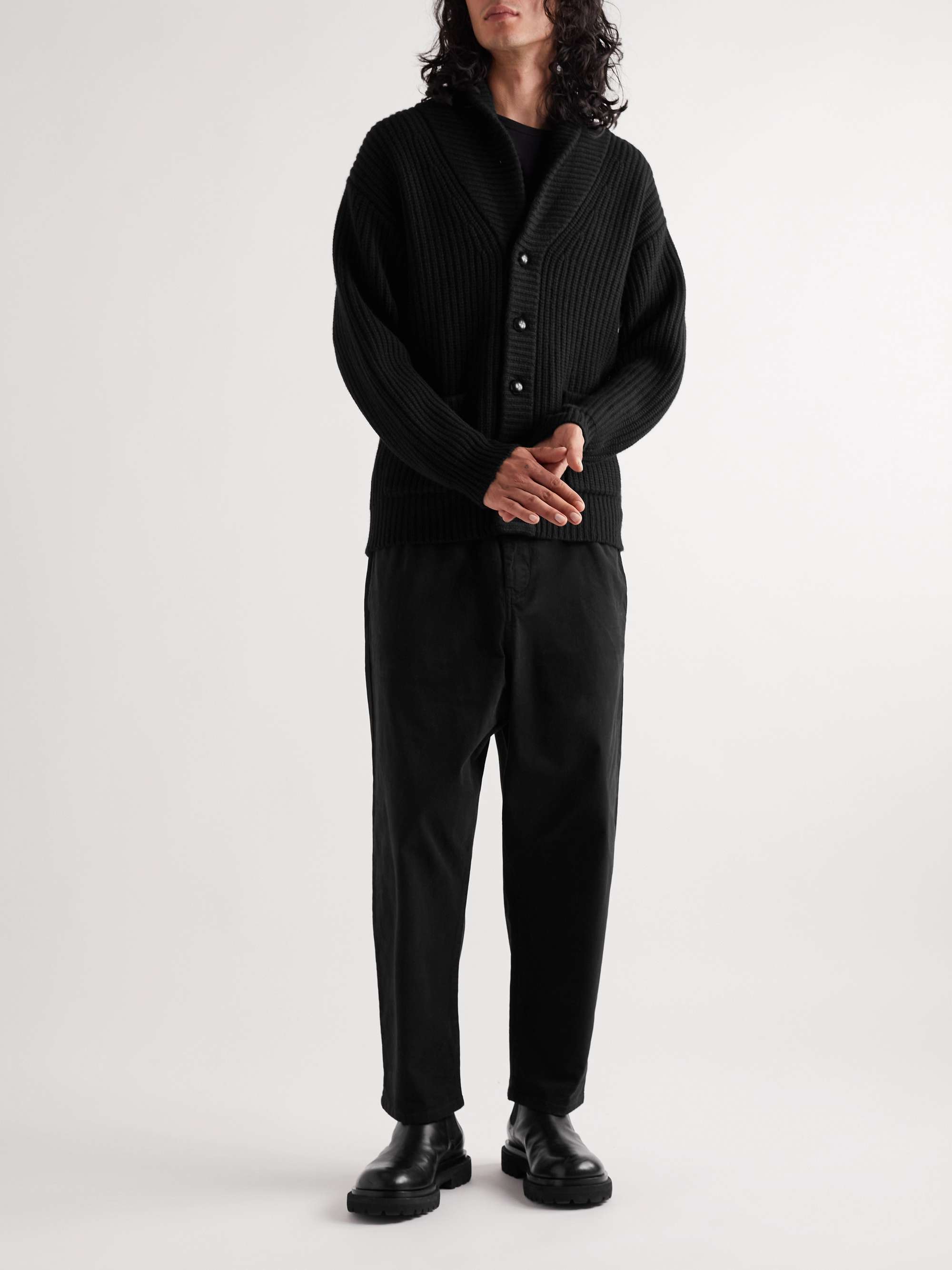 NILI LOTAN Somac Ribbed Cashmere Cardigan