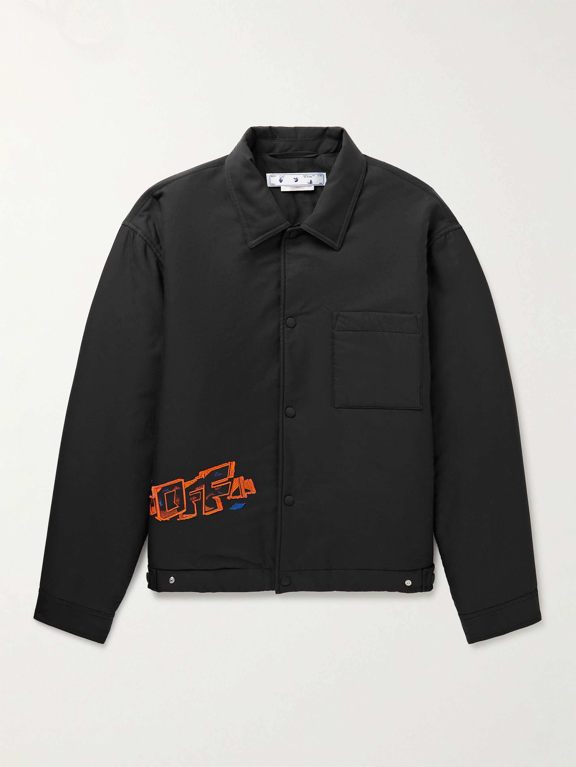 Logo-Print Padded Cotton Overshirt